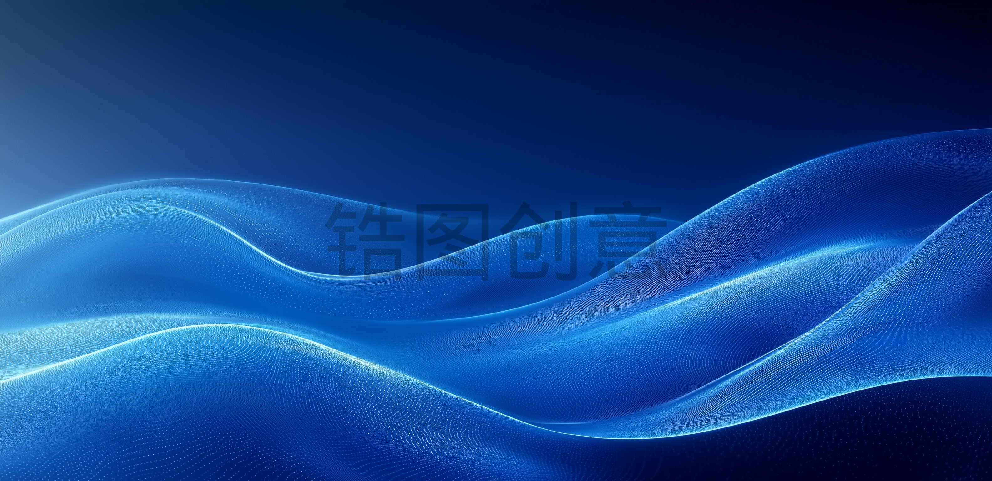 深蓝色渐变波浪曲线抽象背景