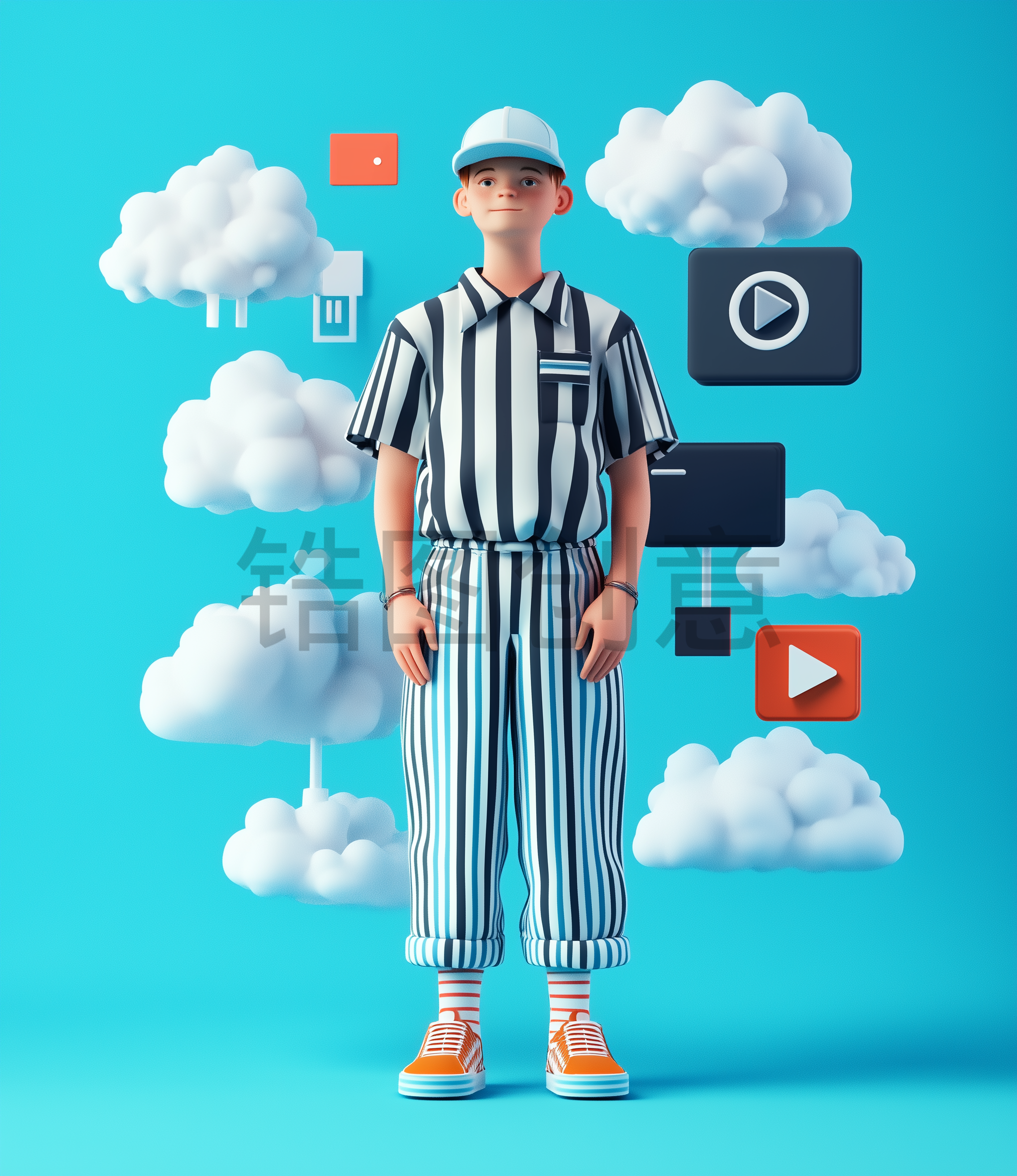人物系列3D皮克斯潮酷男性卡通人物