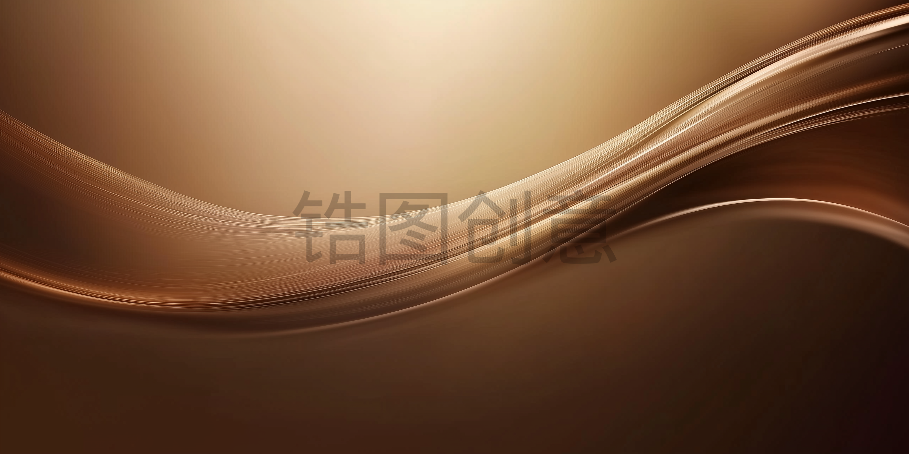 咖色棕色渐变渐变波浪曲线抽象背景