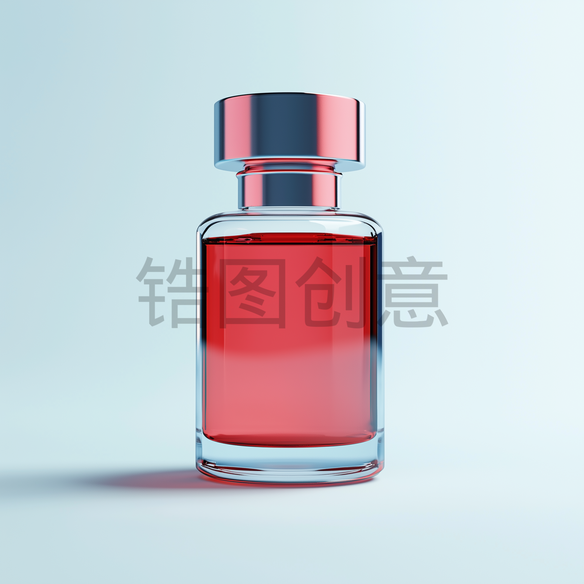 红色3d立体瓶子元素