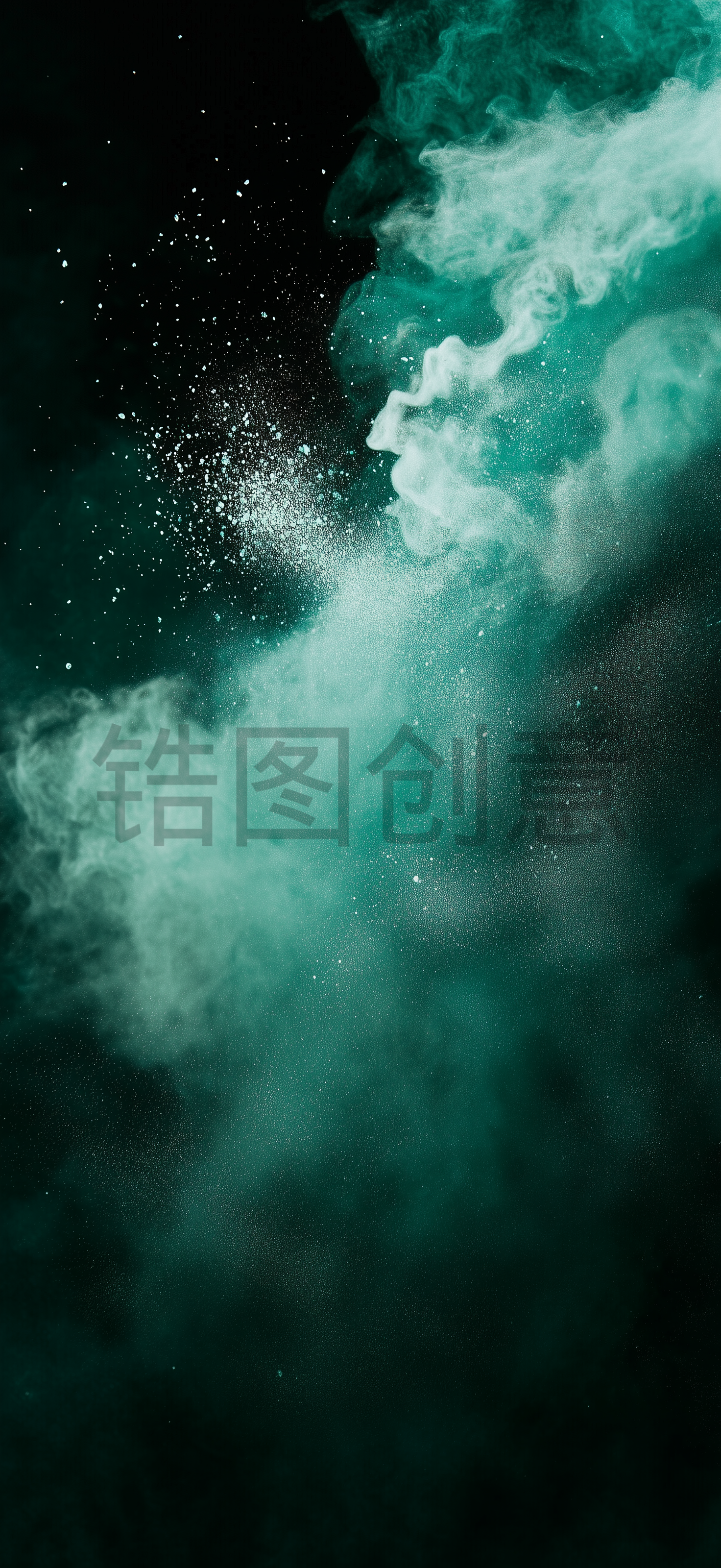 绿色渐变流动烟雾感肌理背景