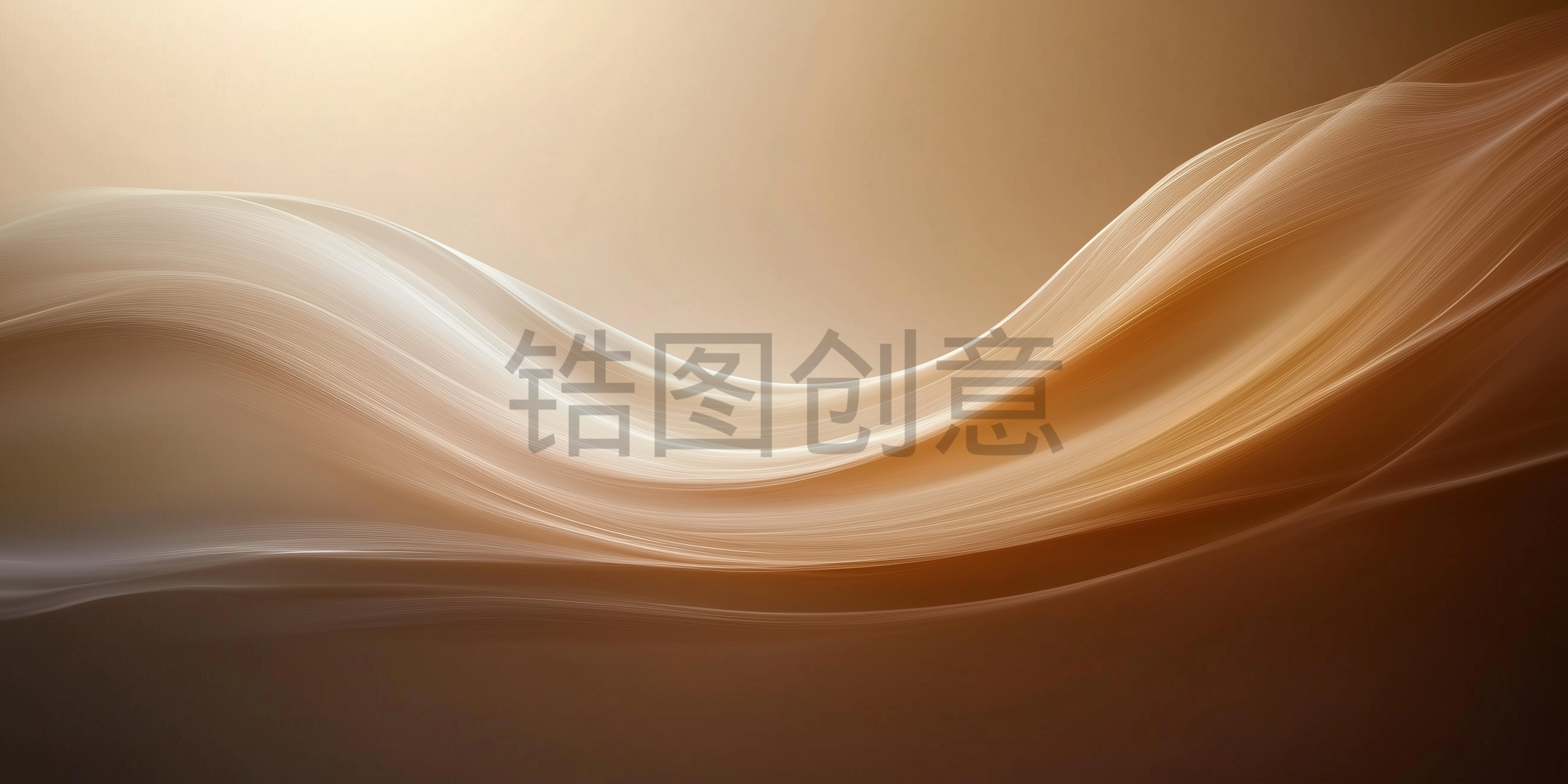 咖色棕色渐变渐变波浪曲线抽象背景