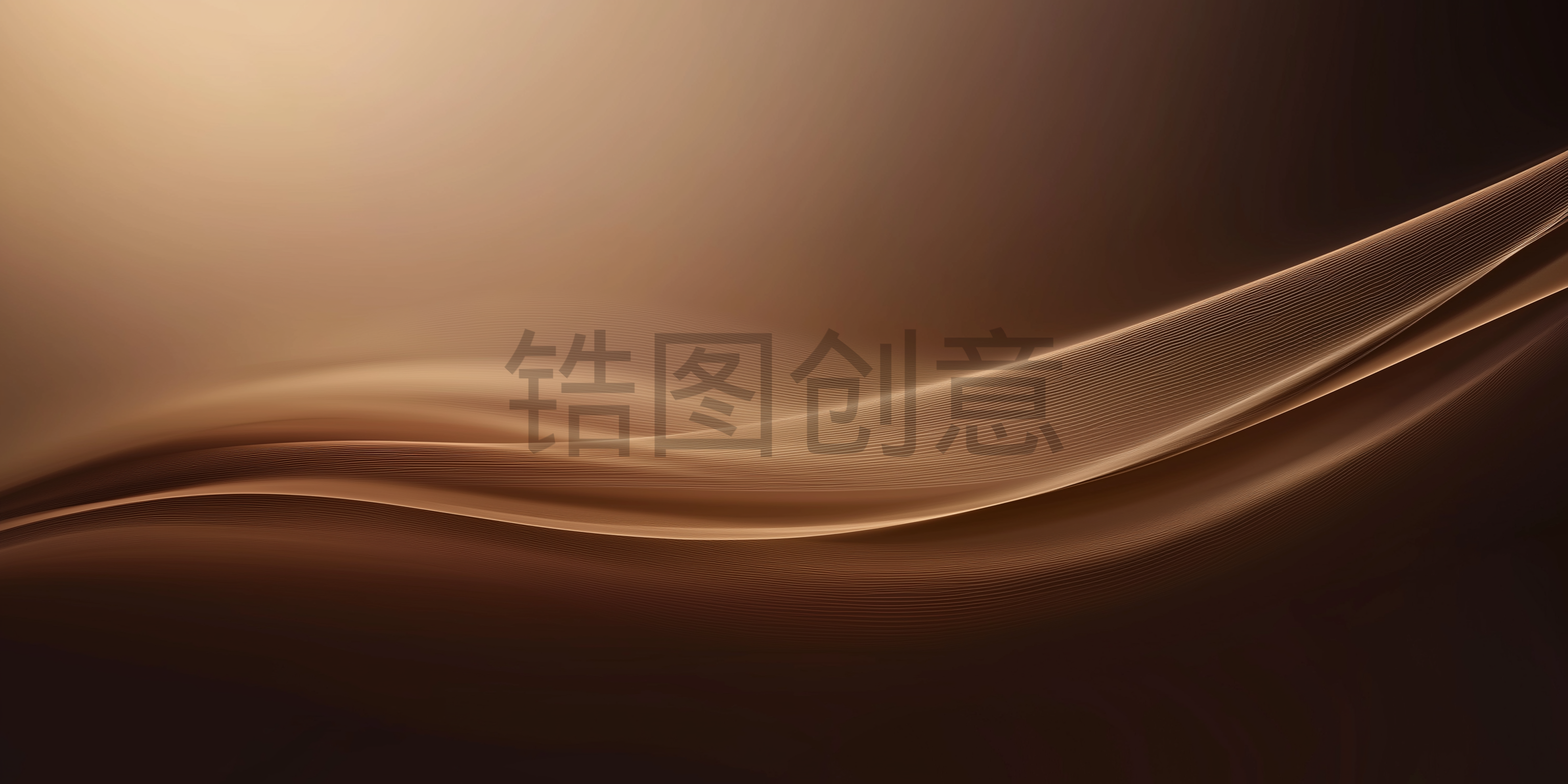 咖色棕色渐变渐变波浪曲线抽象背景