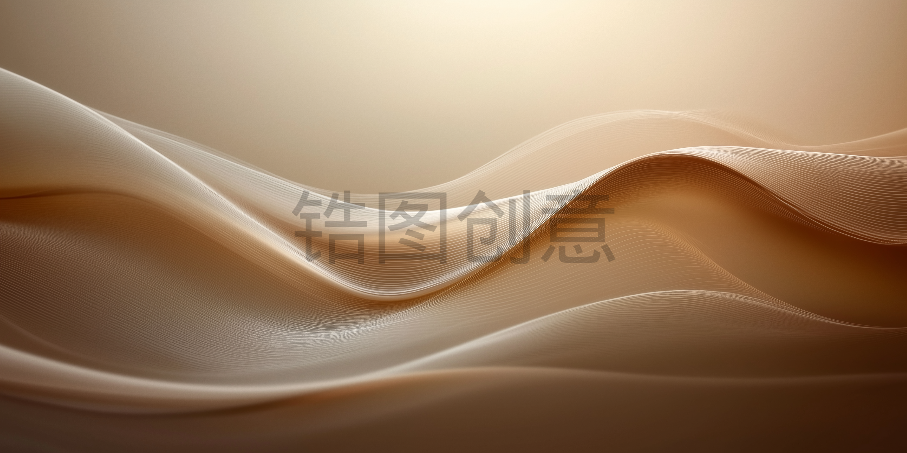 咖色棕色渐变渐变波浪曲线抽象背景
