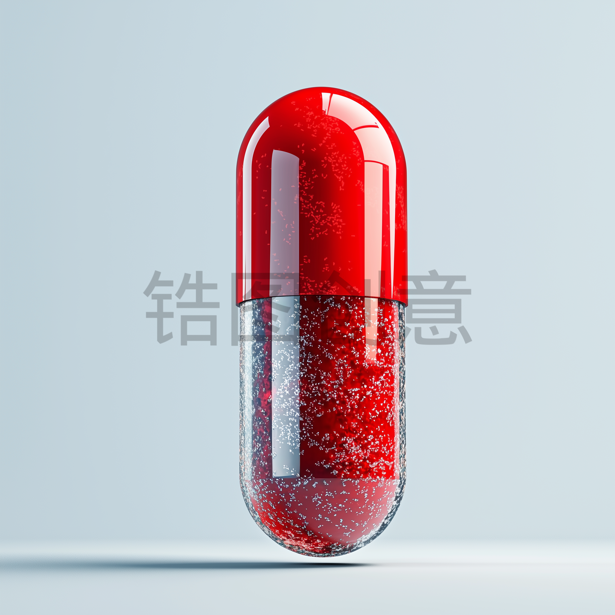 红色医药医学胶囊药3d元素