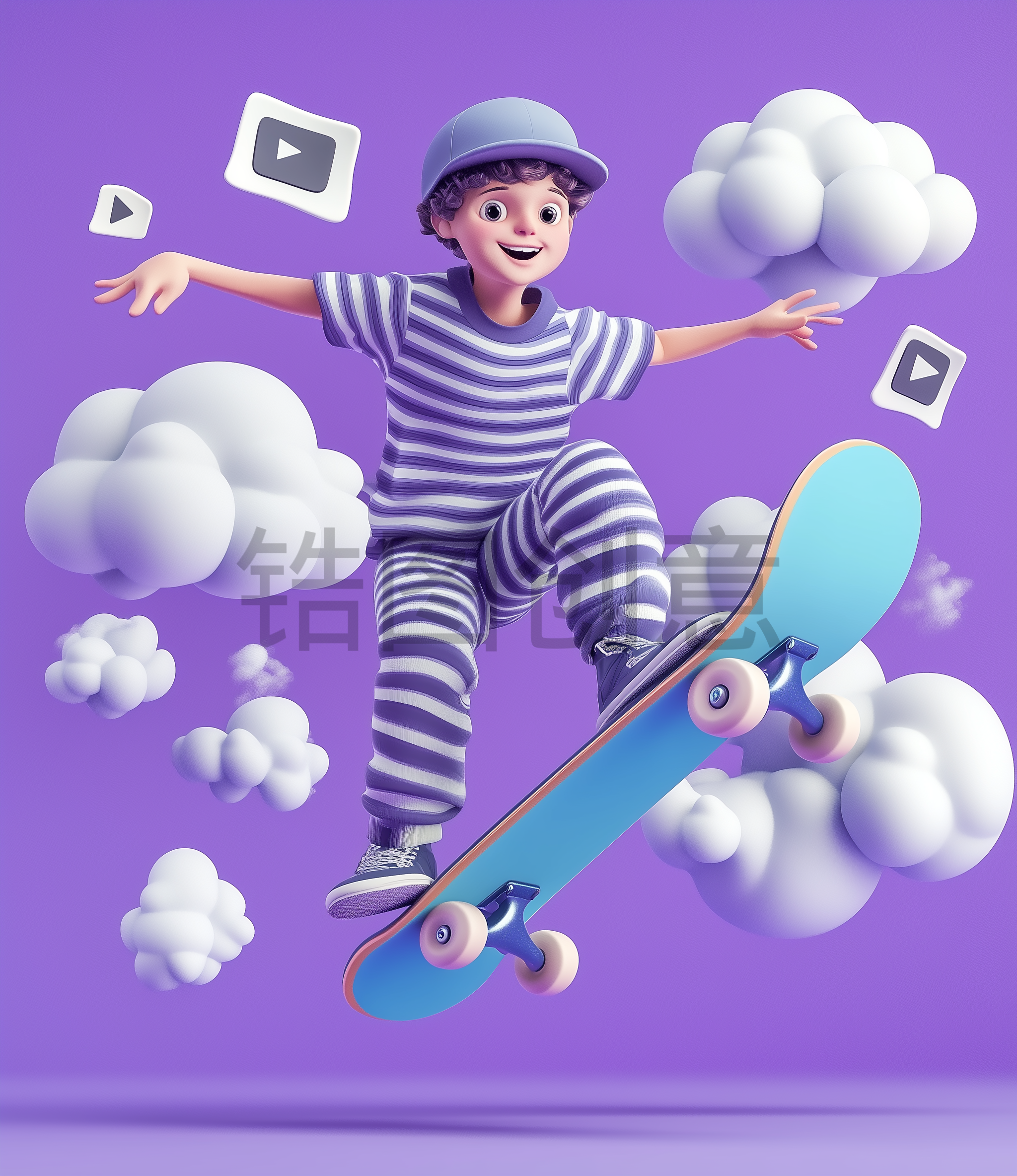 人物系列3D皮克斯潮酷男性卡通人物
