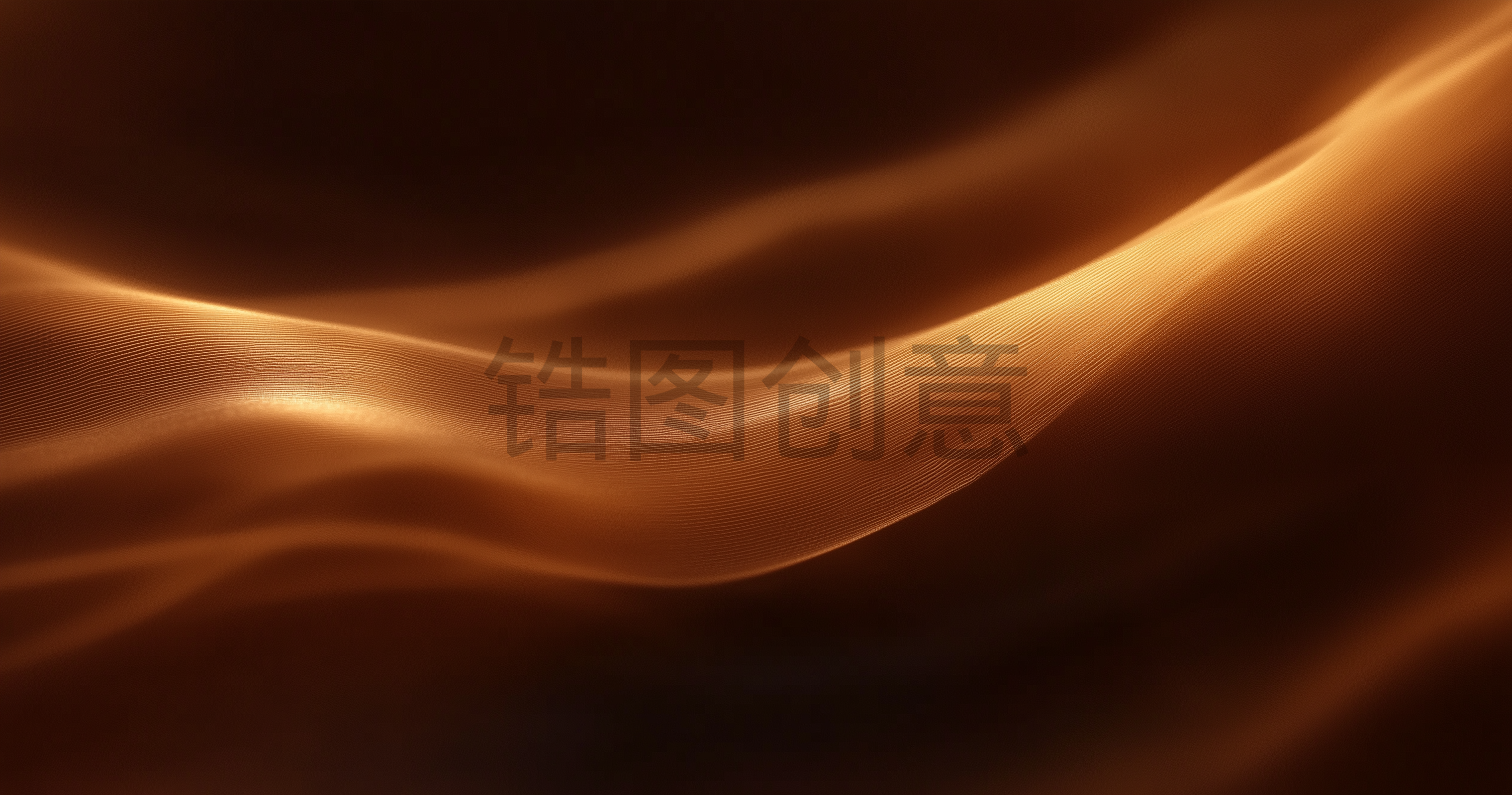 咖色棕色渐变粒子光斑波浪曲线抽象背景
