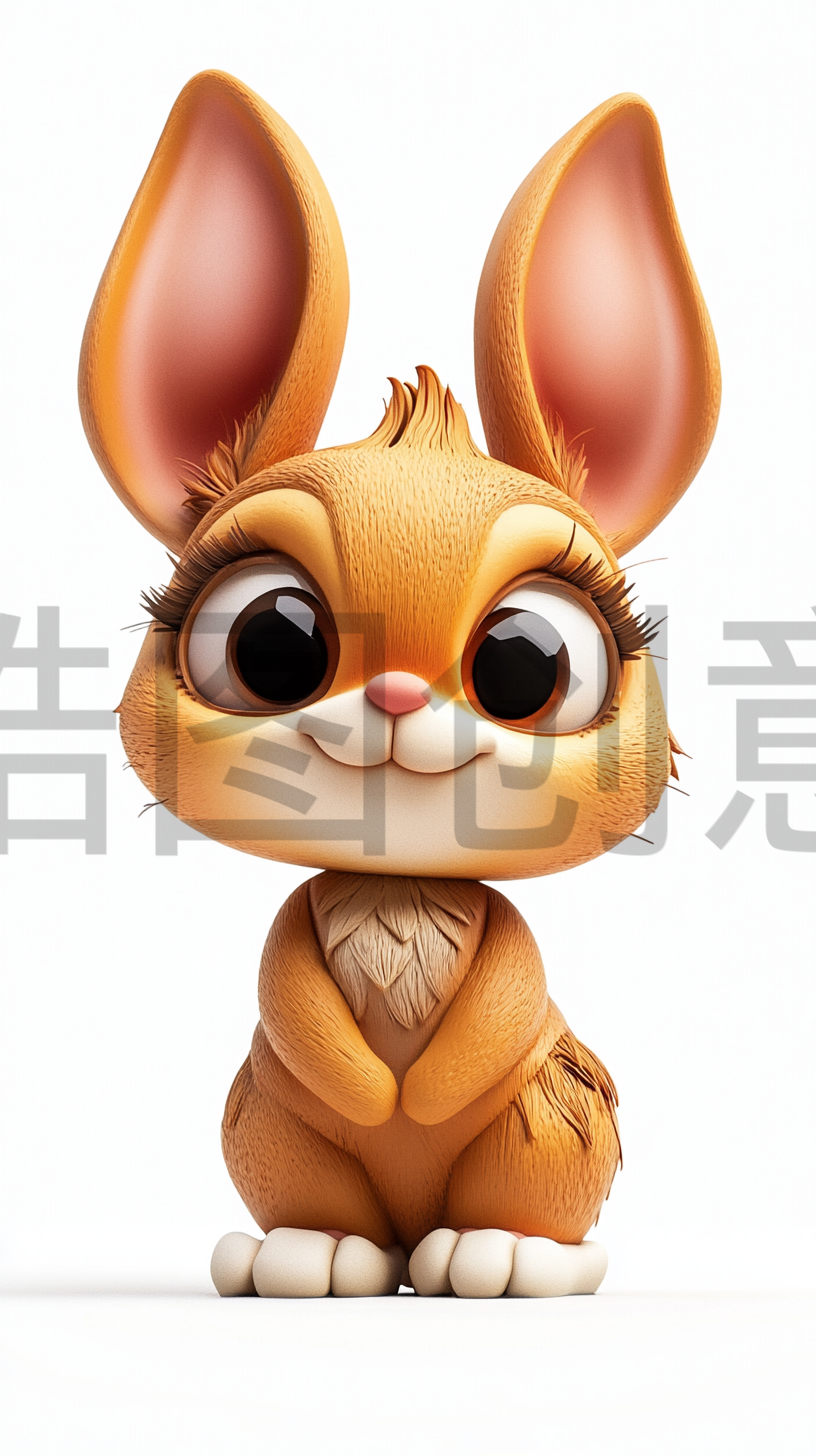 3d卡通可爱小动物兔子元素