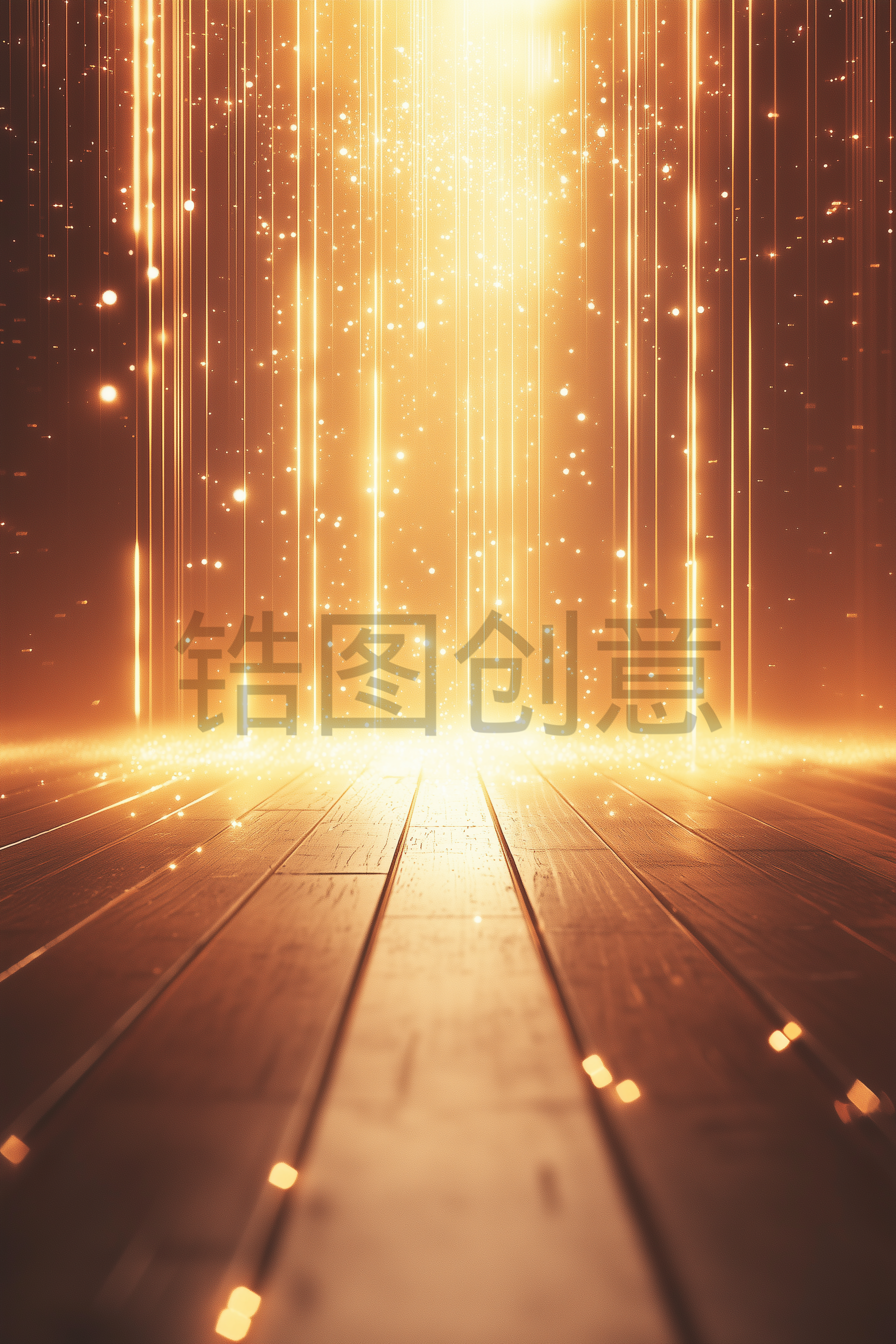 金色粒子上升舞台科技年会晚会背景