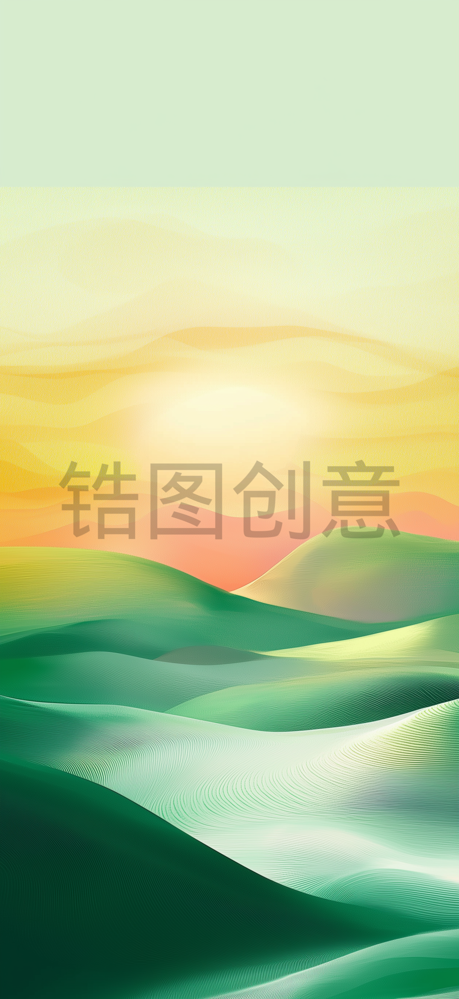 绿色渐变山丘曲线纹理质感抽象背景