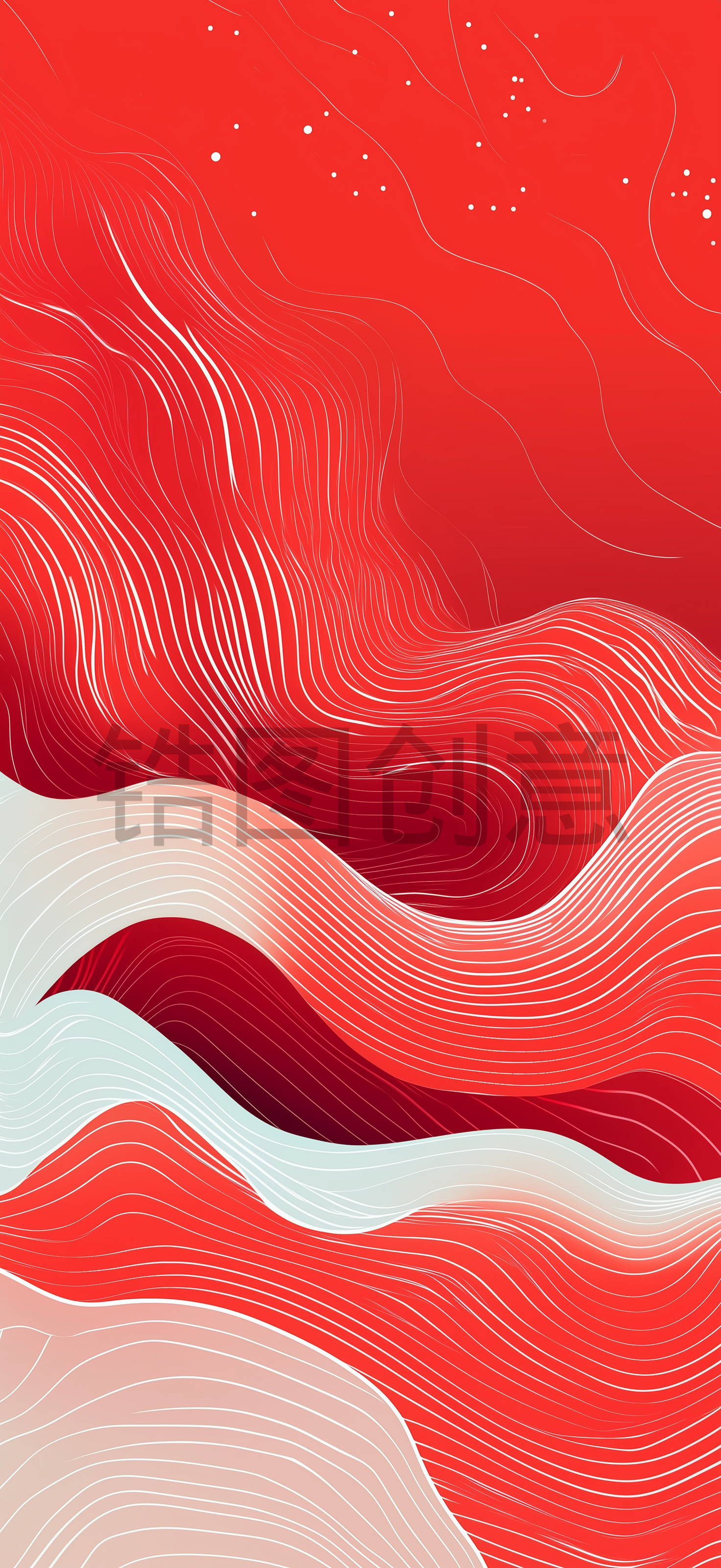 红色渐变曲线质感背景