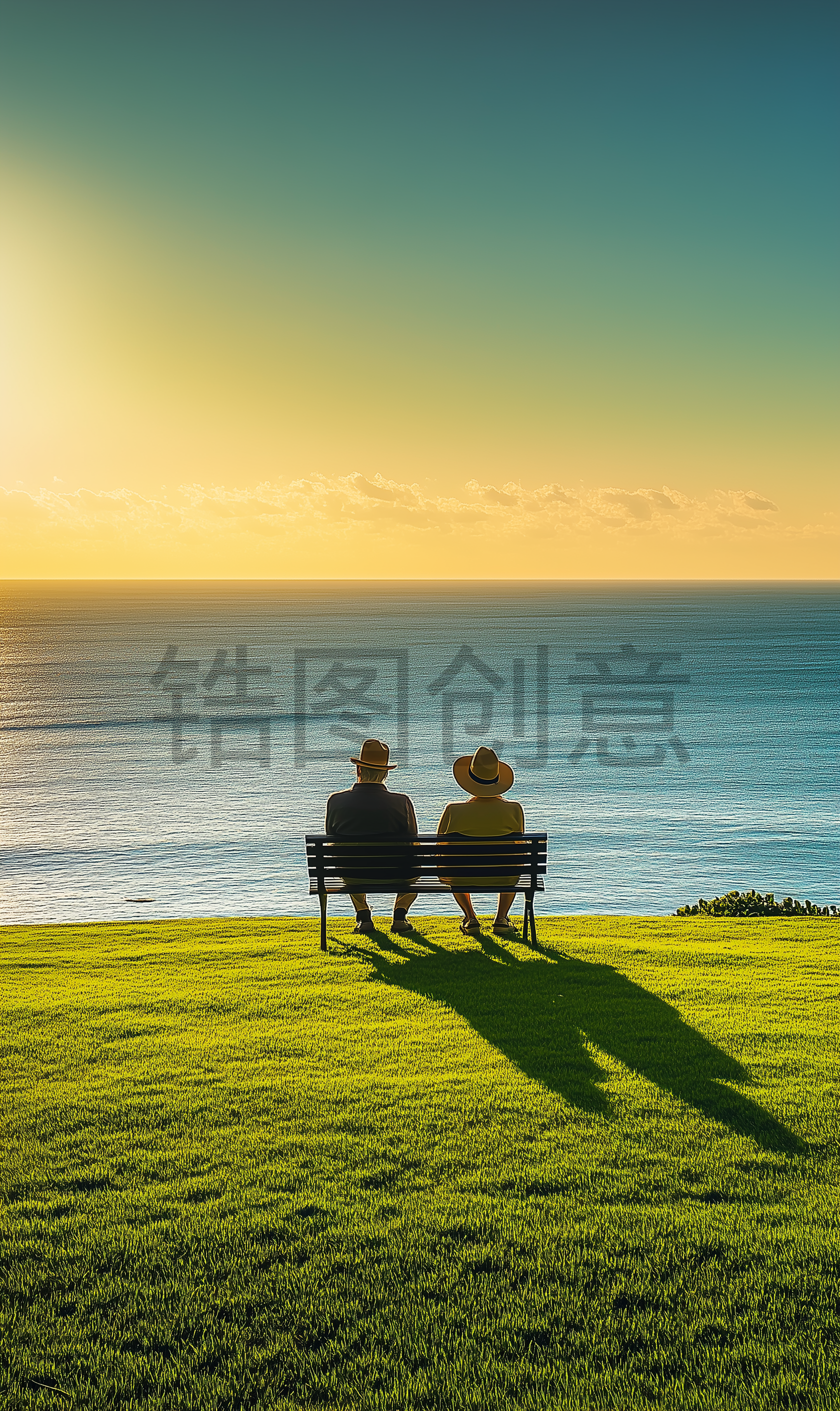 户外 海边,公园,长椅,宁静,水平画幅,衰老过程,老朋友
