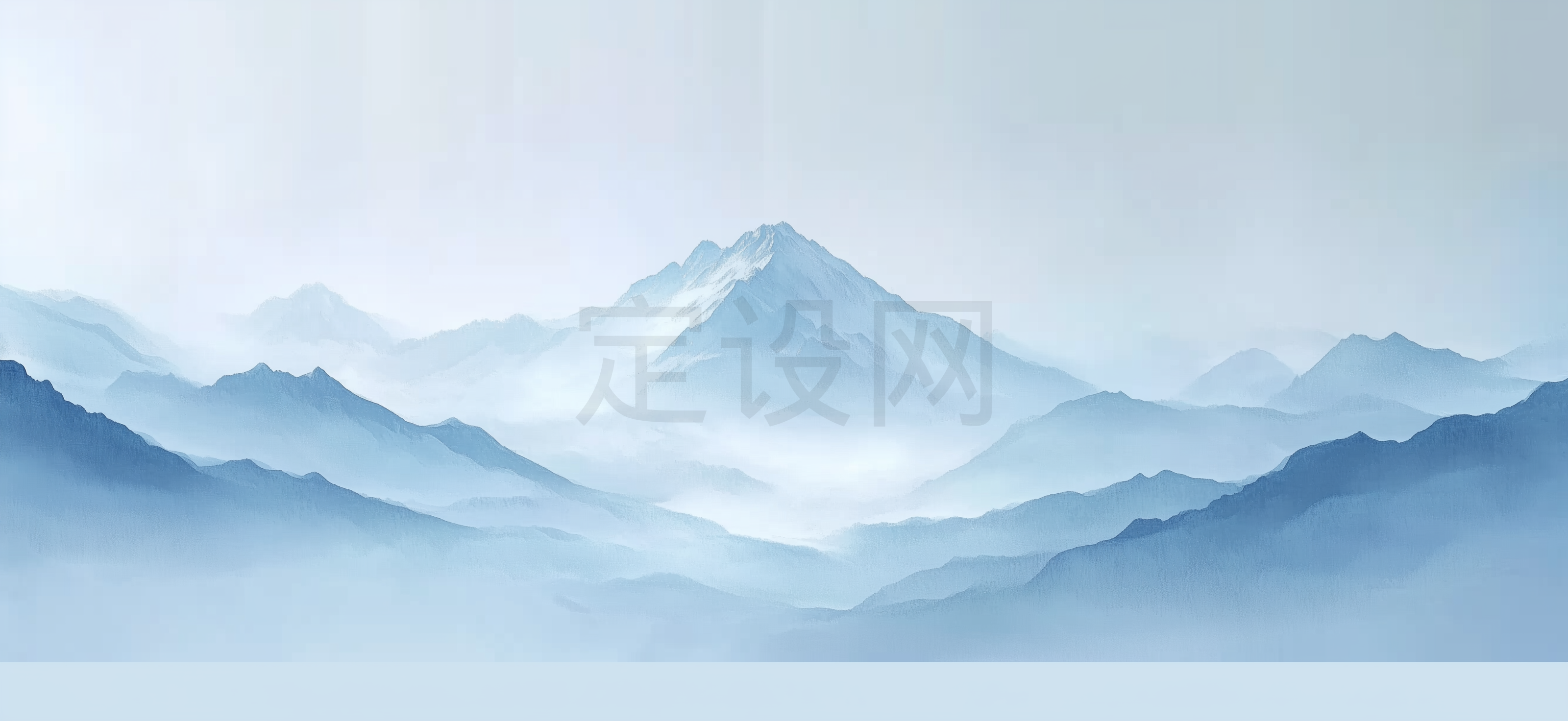 浅蓝色中国风山水河山抽象肌理背景