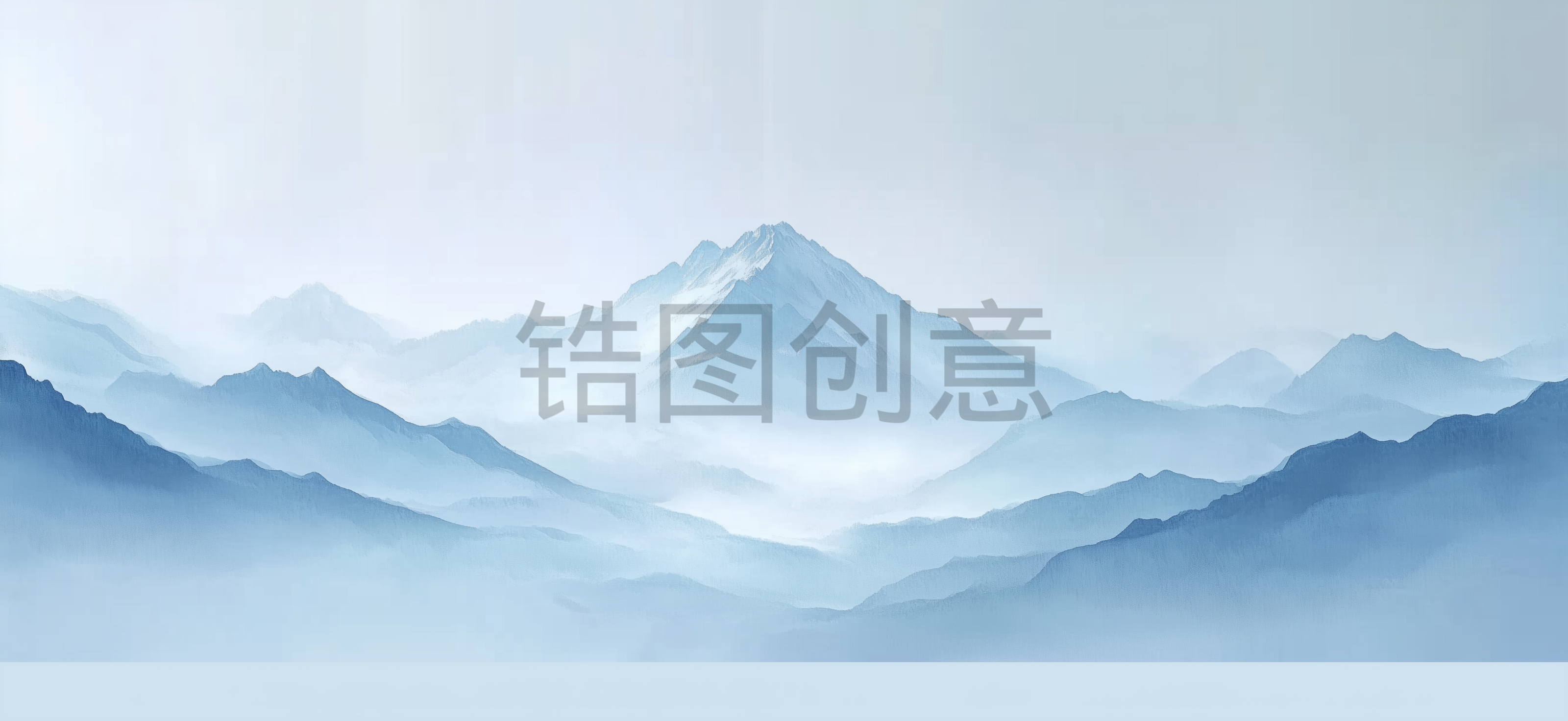 浅蓝色中国风山水河山抽象肌理背景
