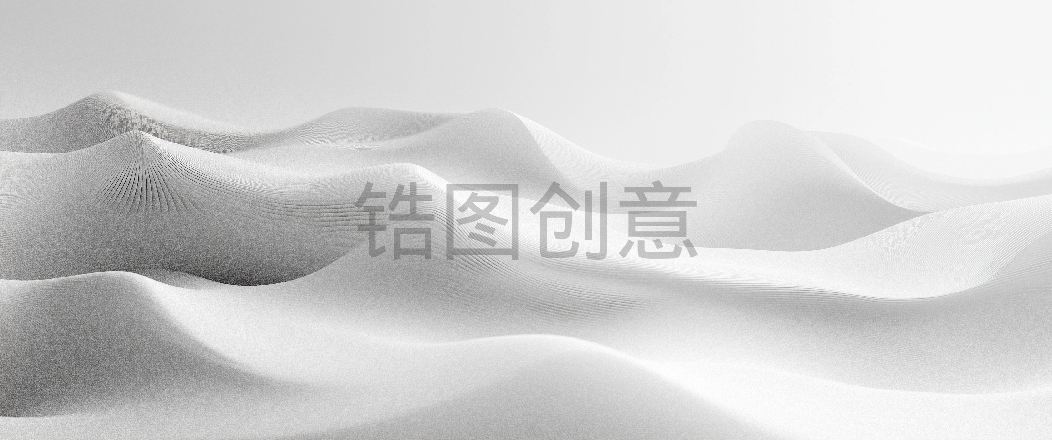 白色浅灰色渐变波浪状曲线简约质感抽象背景