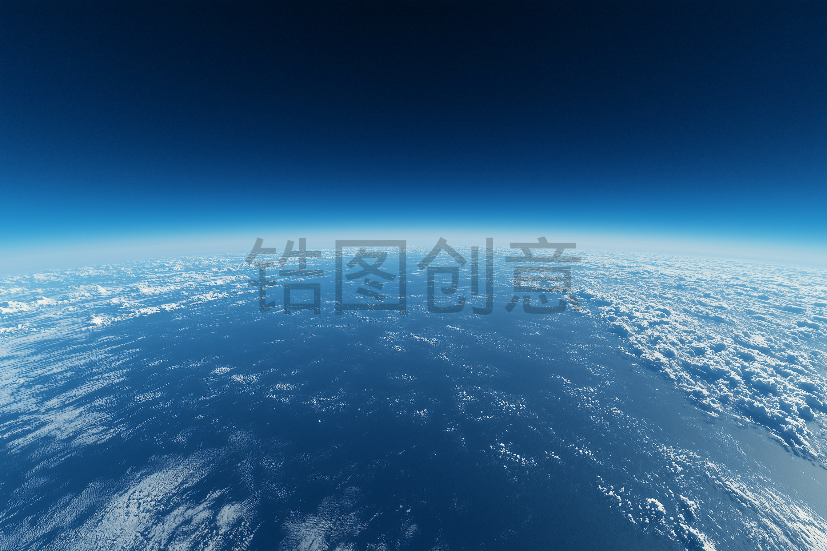 航拍俯瞰拍摄广阔蓝天白云海洋地平线照片