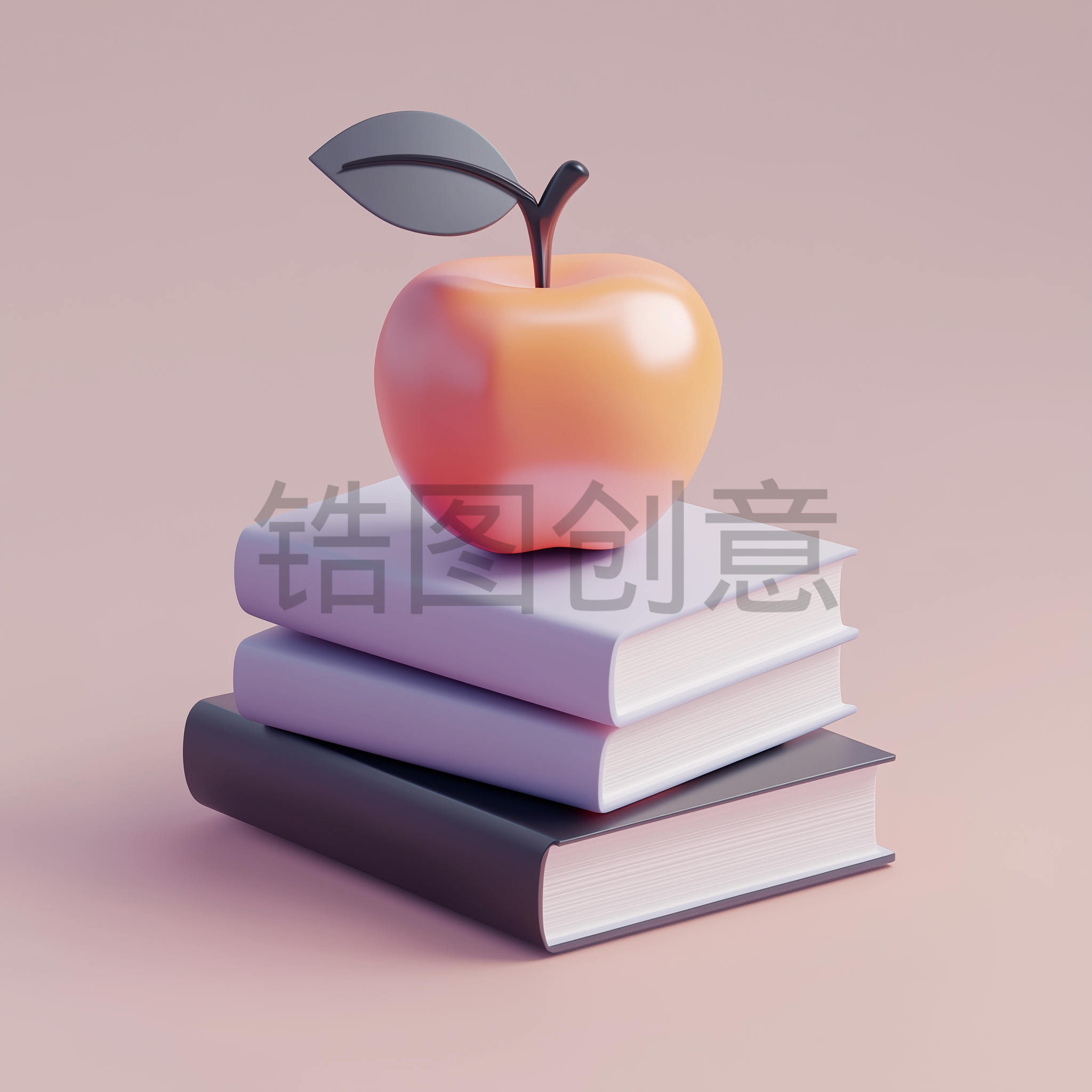 3D渲染立体书本笔记本教育元素