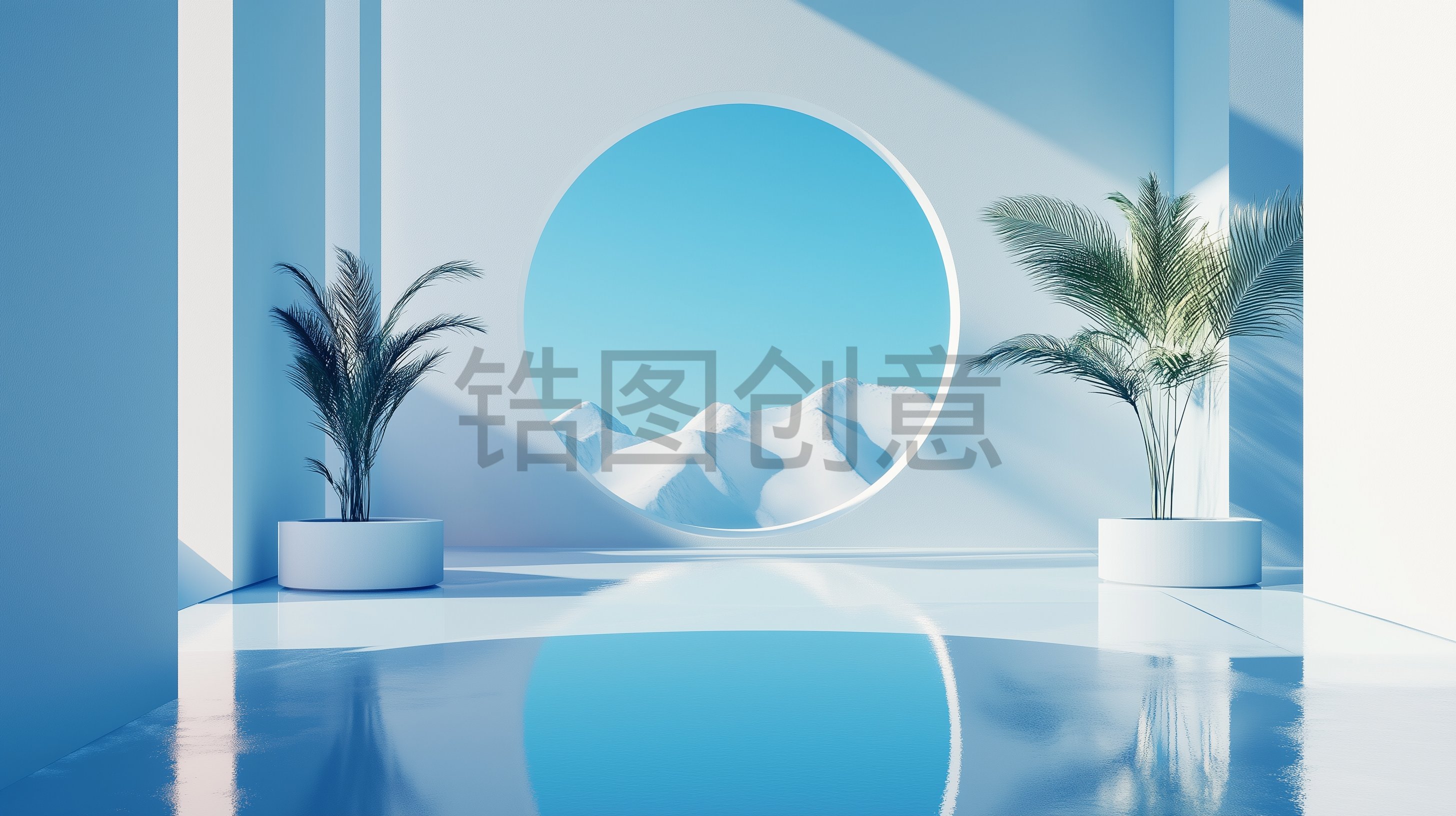 定设网-3D渲染立体场景电商化妆品产品海报背景素材
