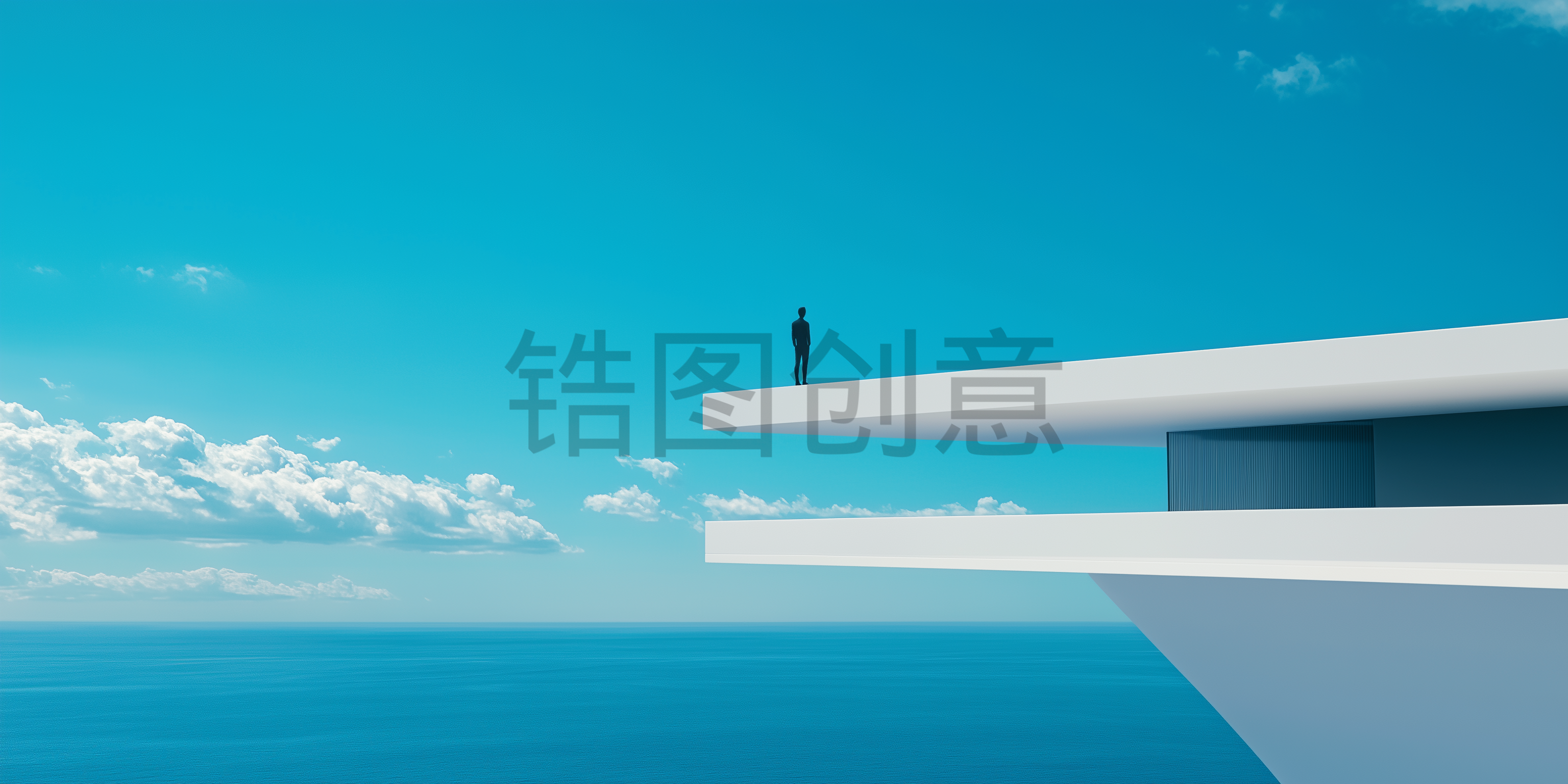建筑系列蓝色大气建筑空间简约空间感背景