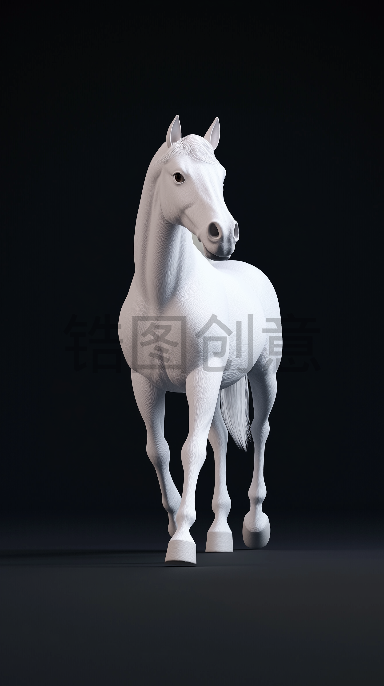 白色骏马马元素