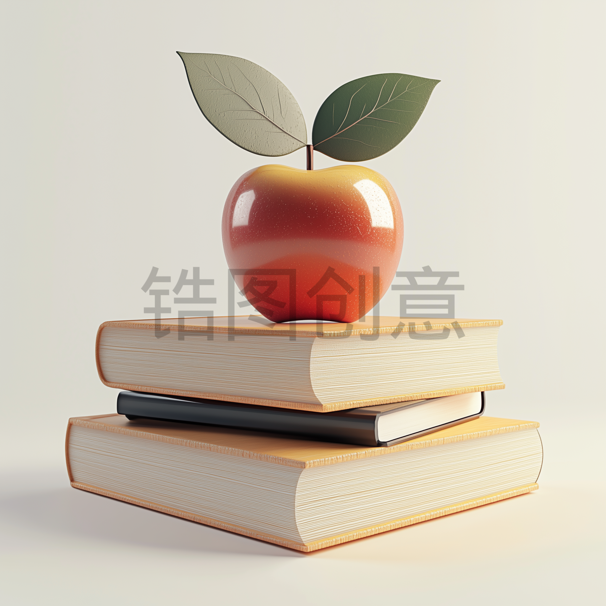3D渲染立体书本笔记本教育元素