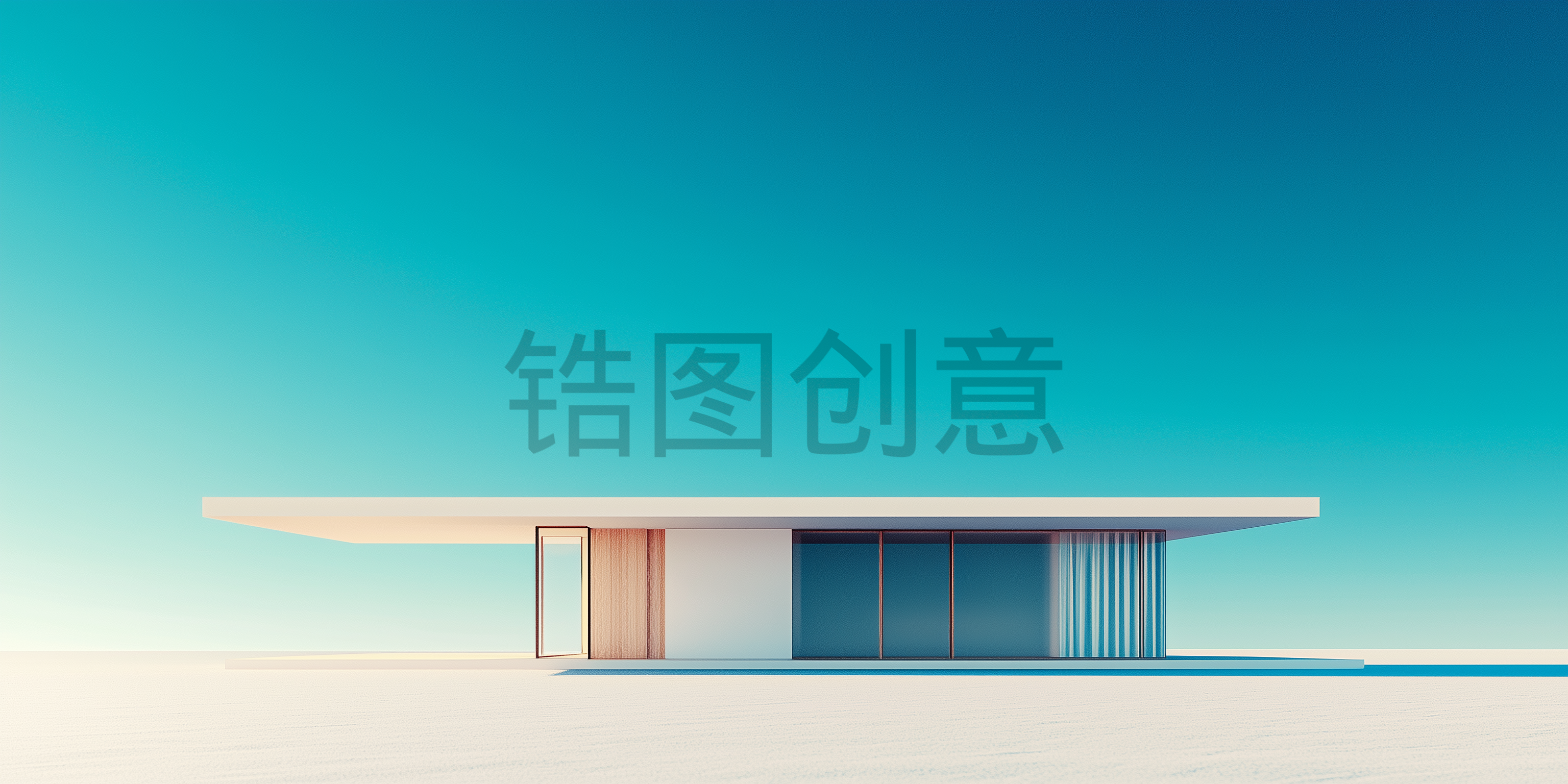 建筑系列蓝色大气建筑空间简约空间感背景