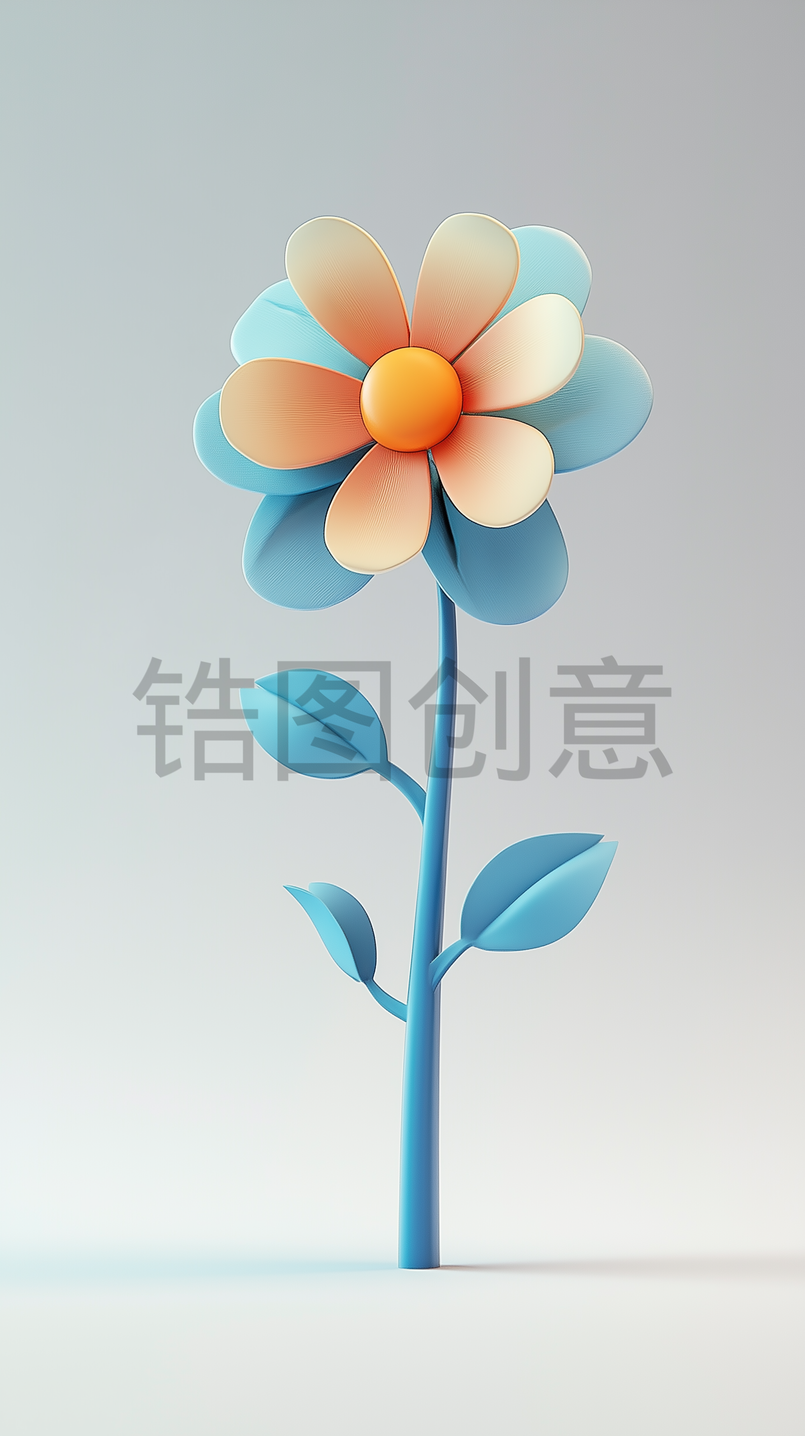 定设网-3d渲染卡通植物花元素