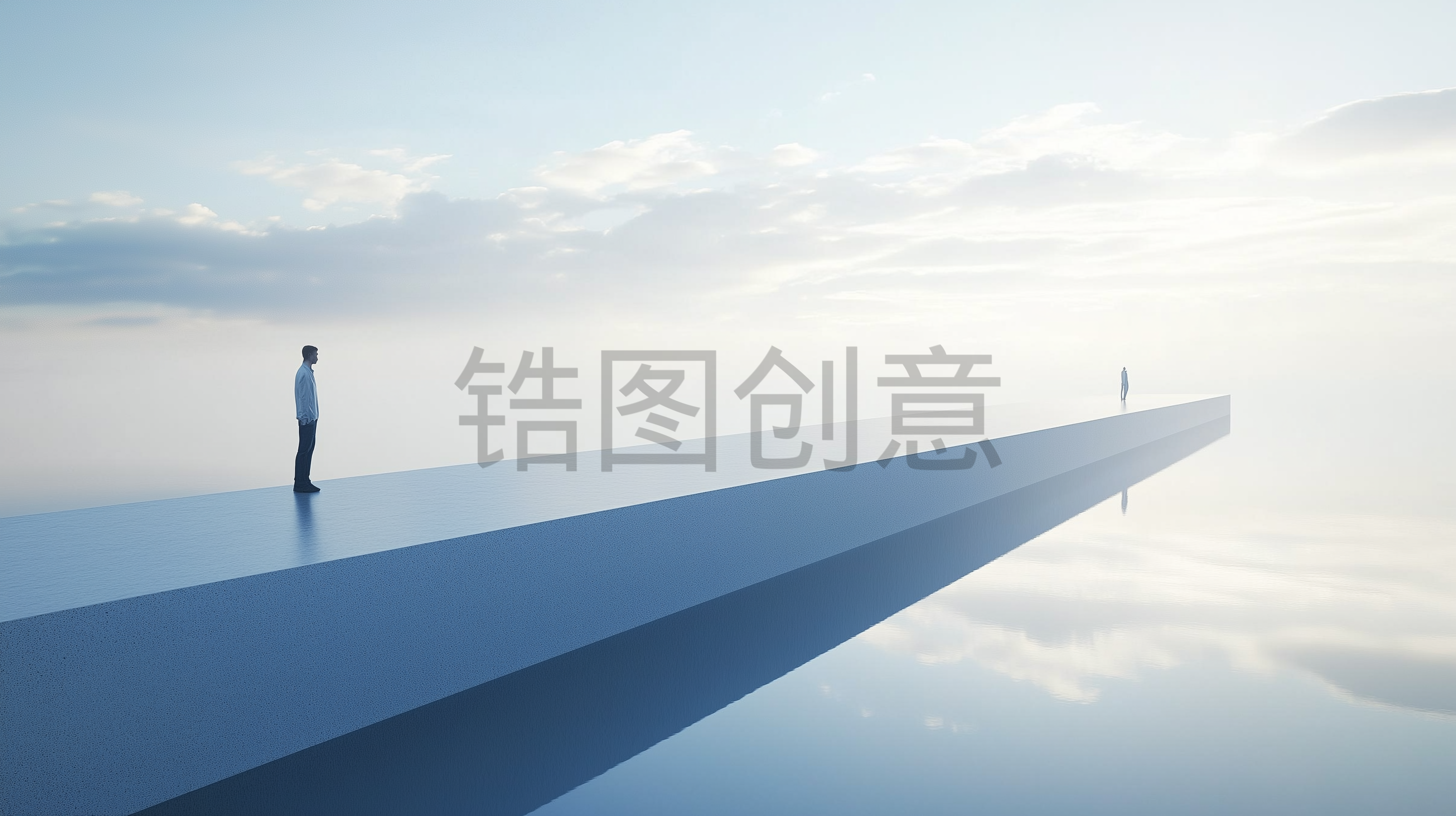 自然 空间 湖中 矩形 意境 概念背景