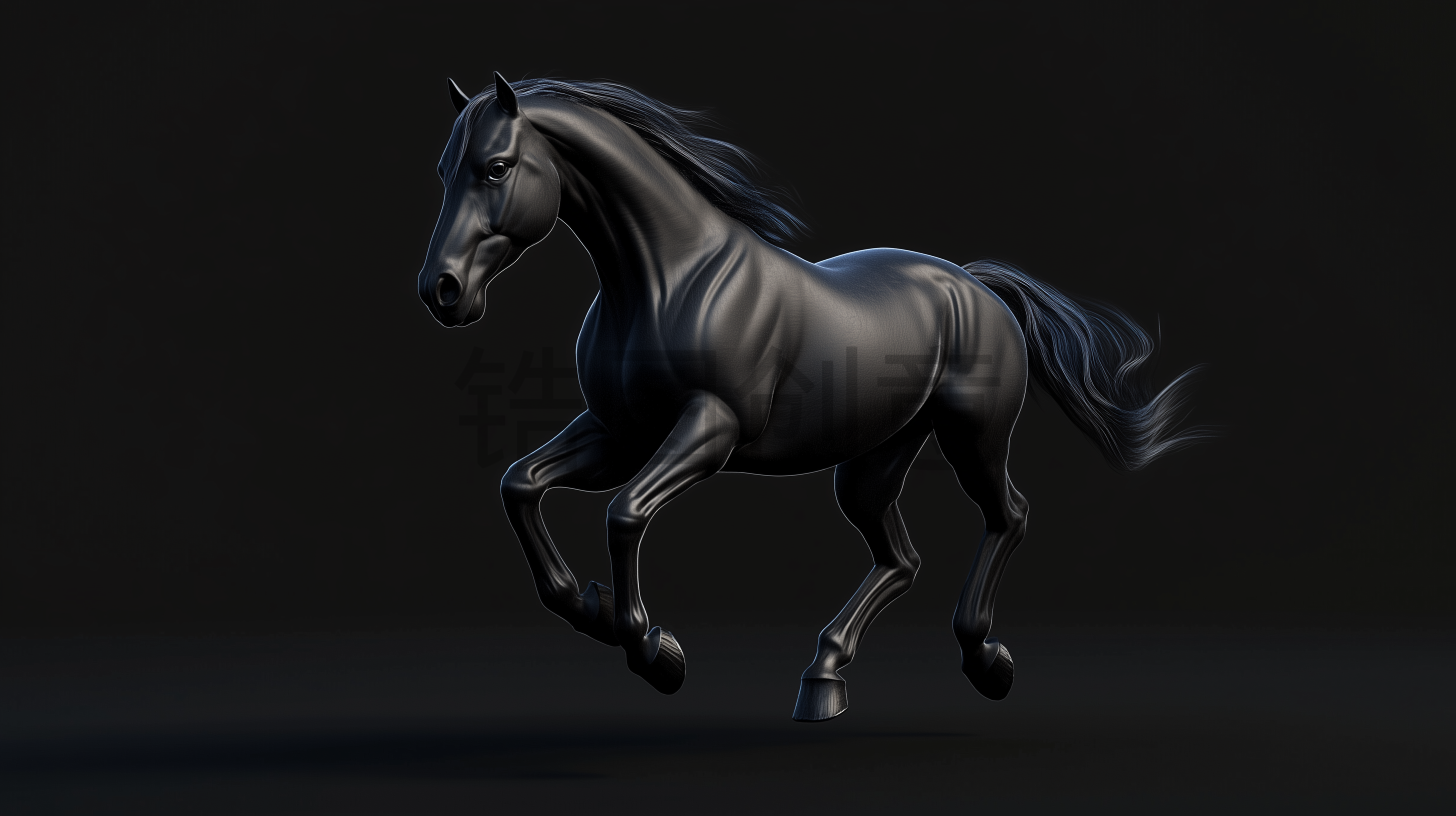 3d渲染黑马骏马元素