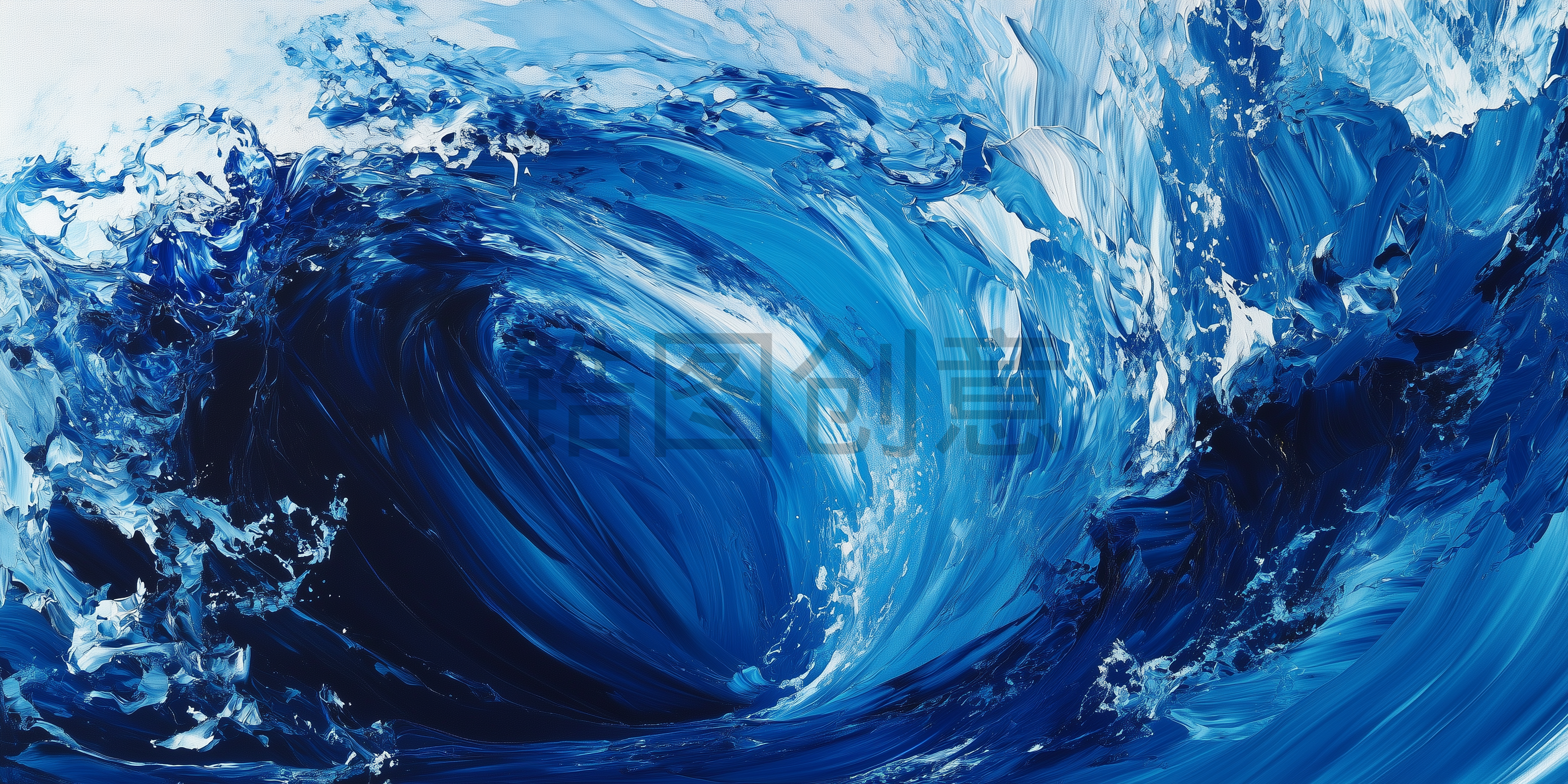 蓝色海浪状抽象肌理画面背景