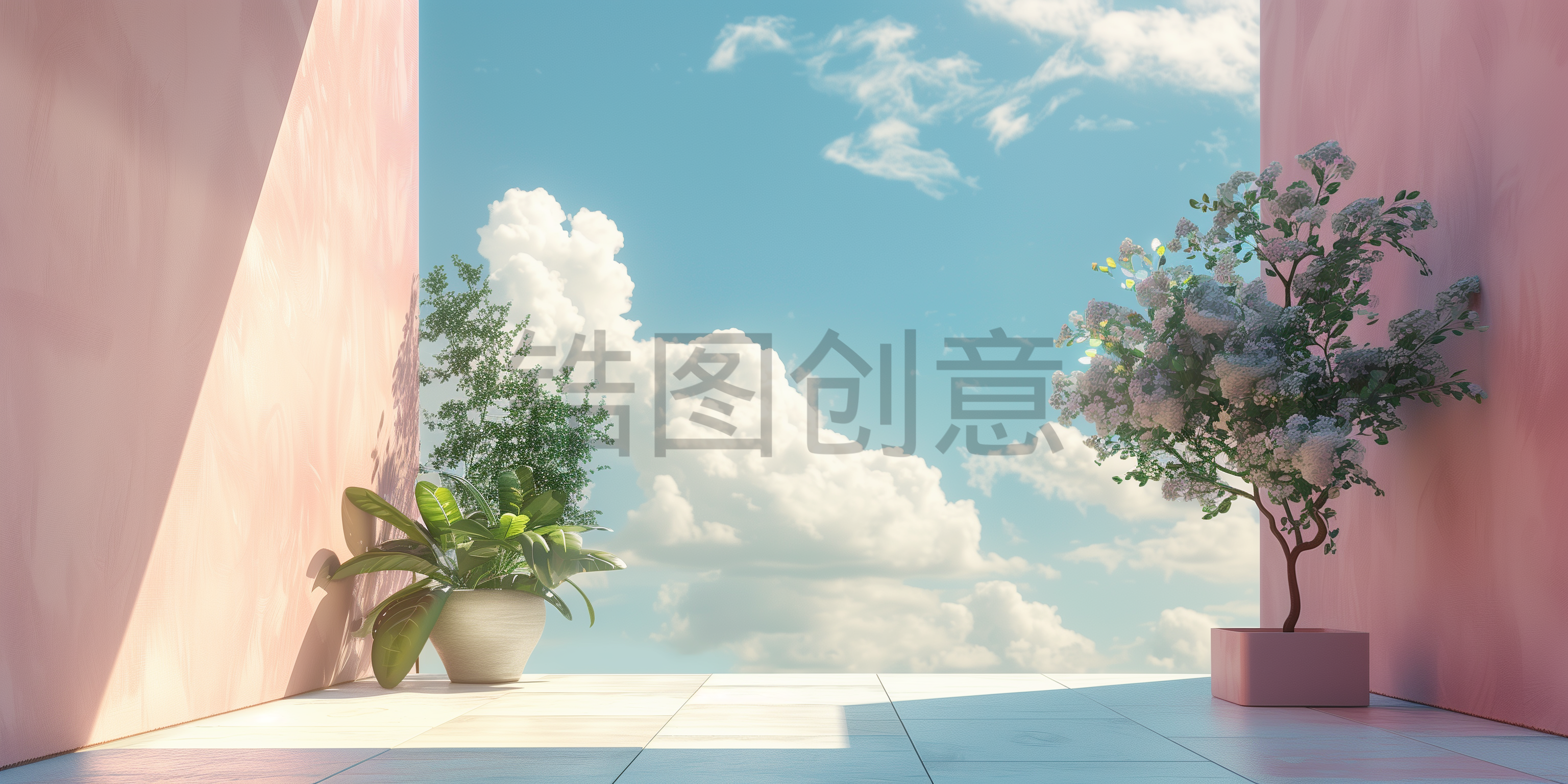 定设网-3d渲染建筑系列大气建筑空间背景