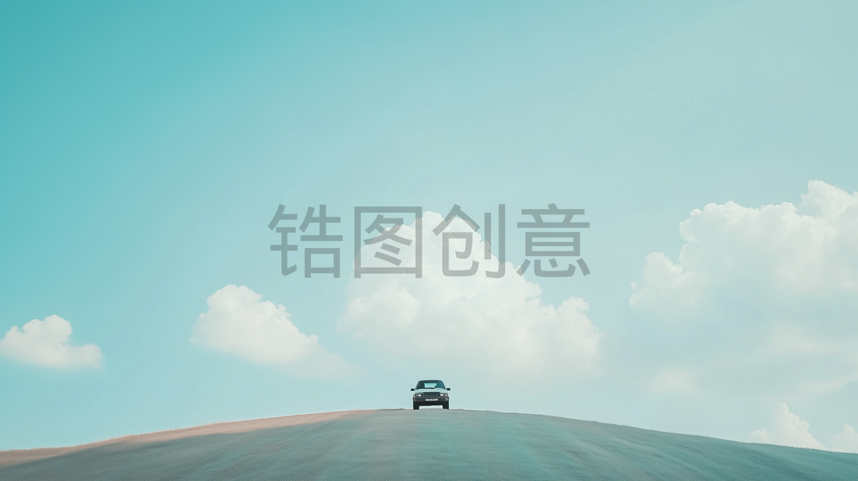 上坡 公路 蓝天 汽车 意境 背景