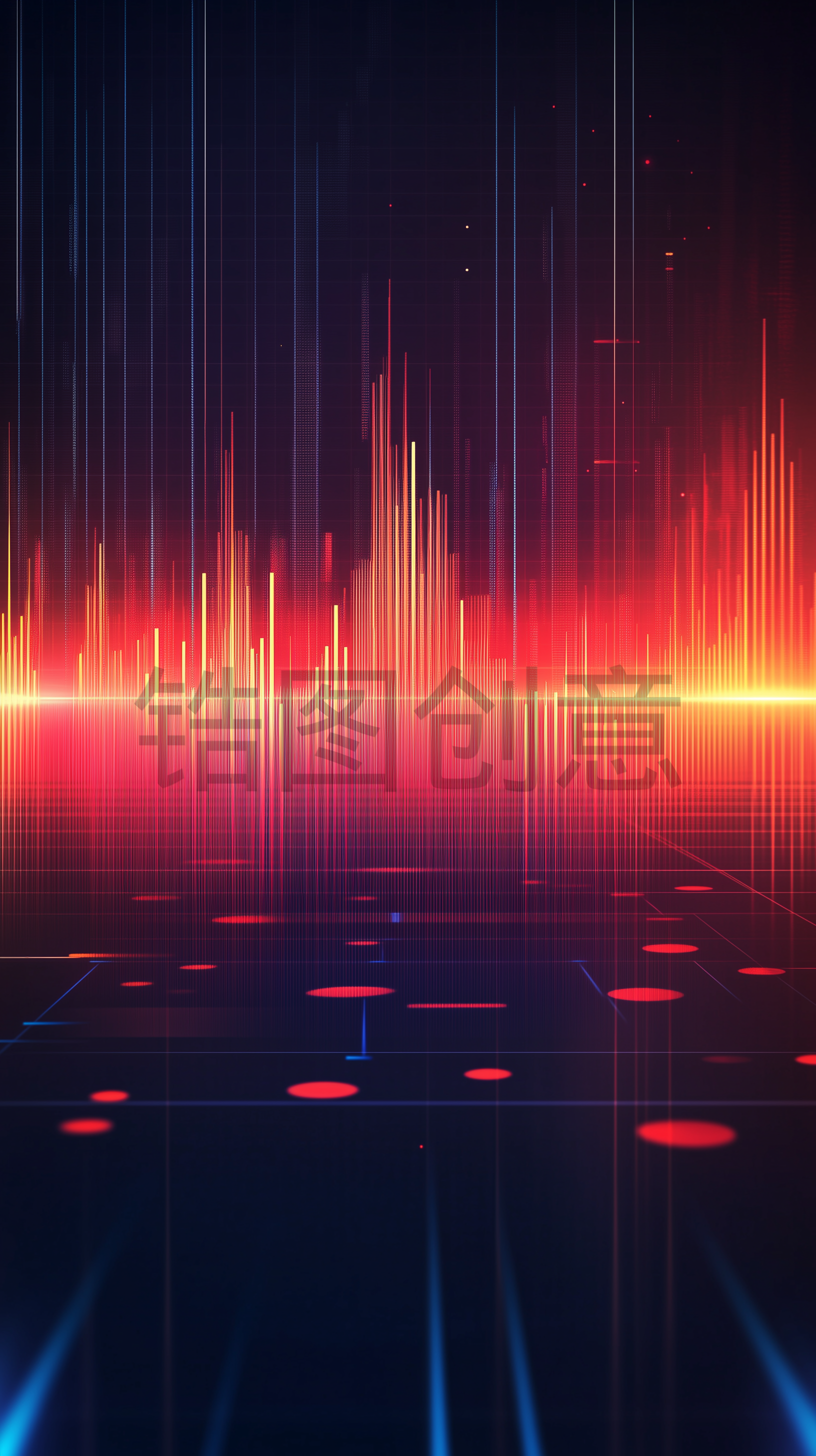 科技感波浪抽象蓝色红色数字背景大数据网络技术背景