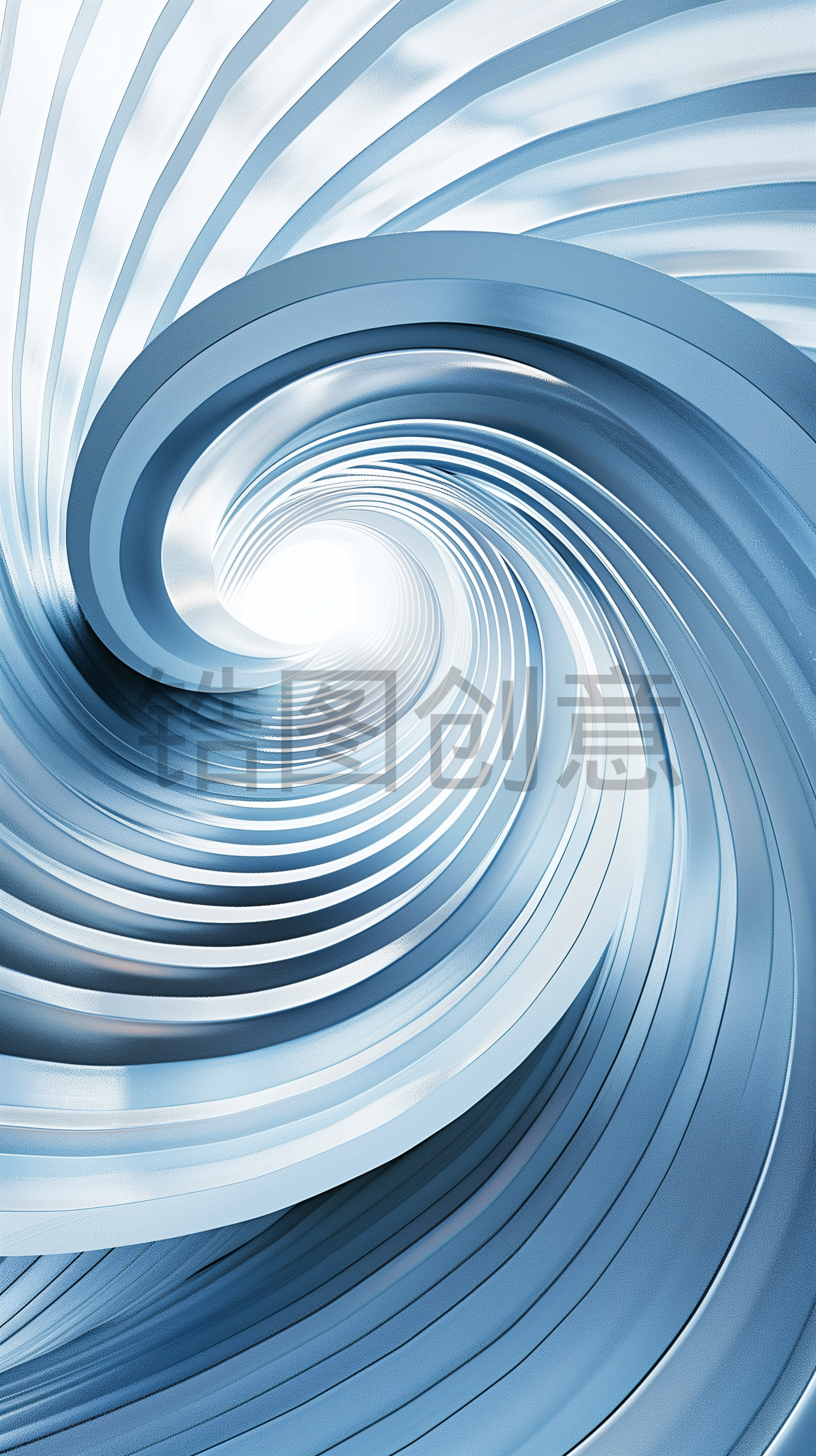 定设网-蓝色螺旋曲线抽象构图三维背景