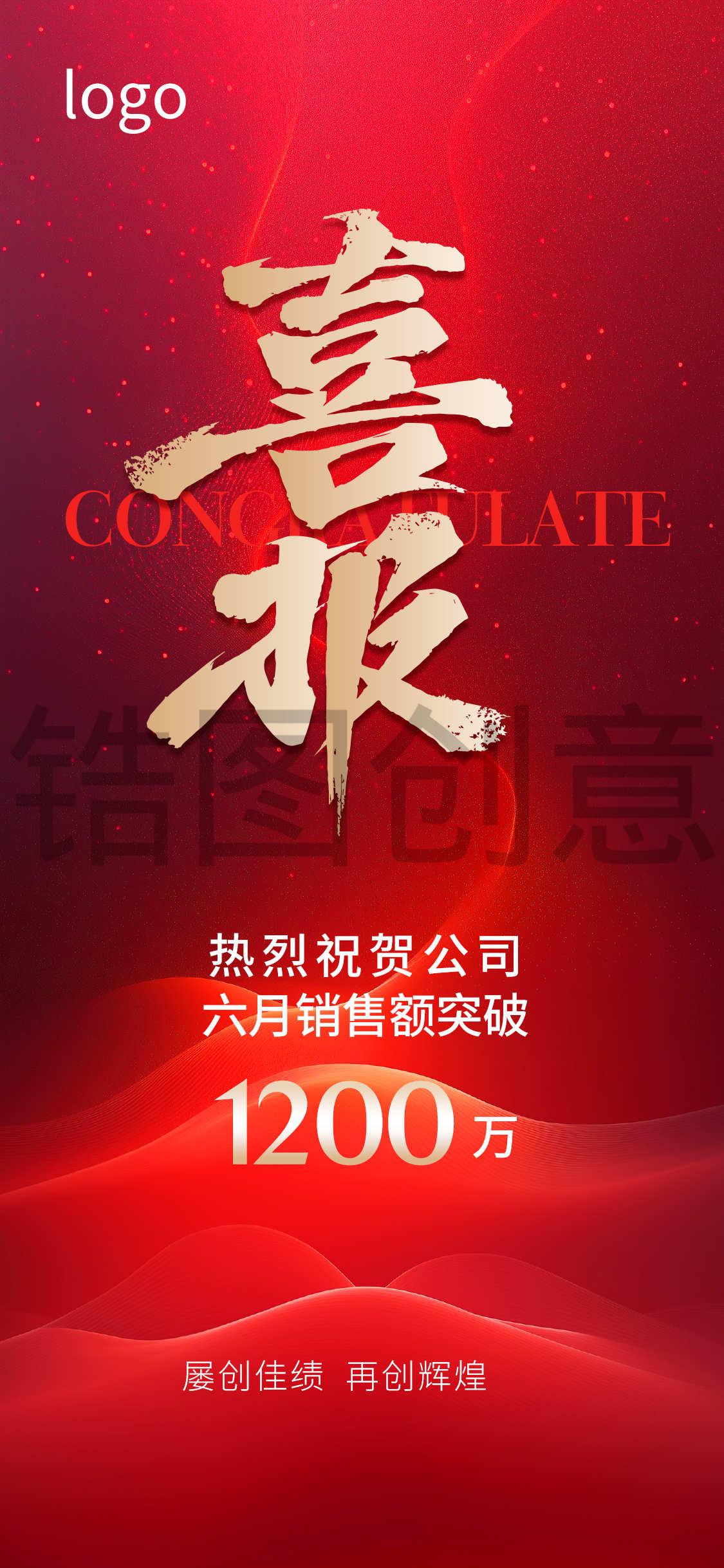 红色庆祝祝福喜庆战报海报