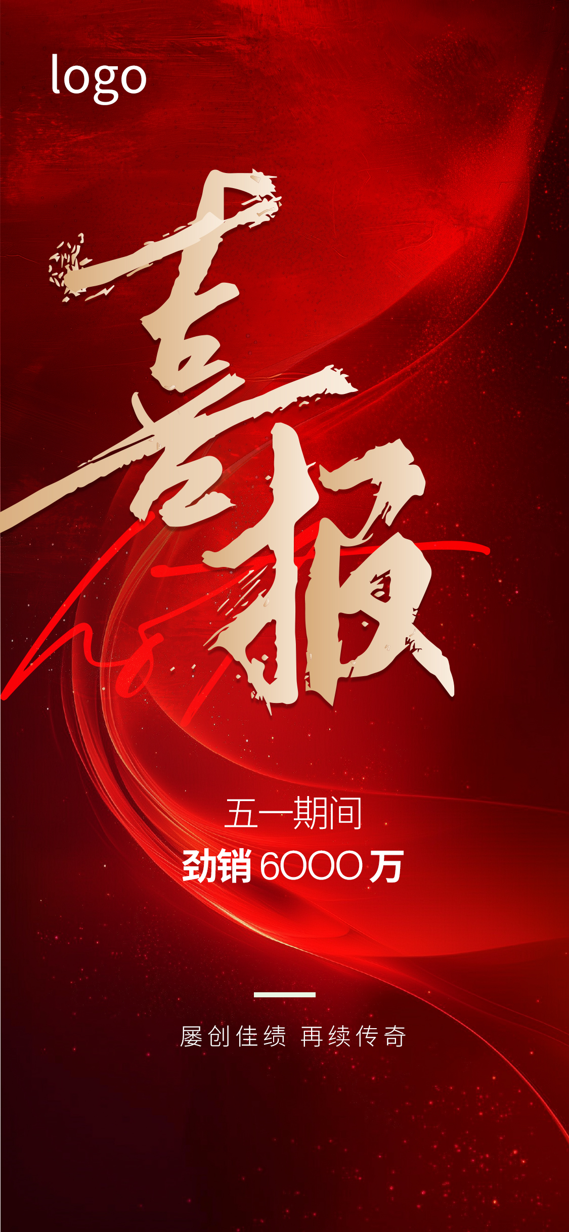 热烈热销庆祝祝贺红色喜报战报成交海报