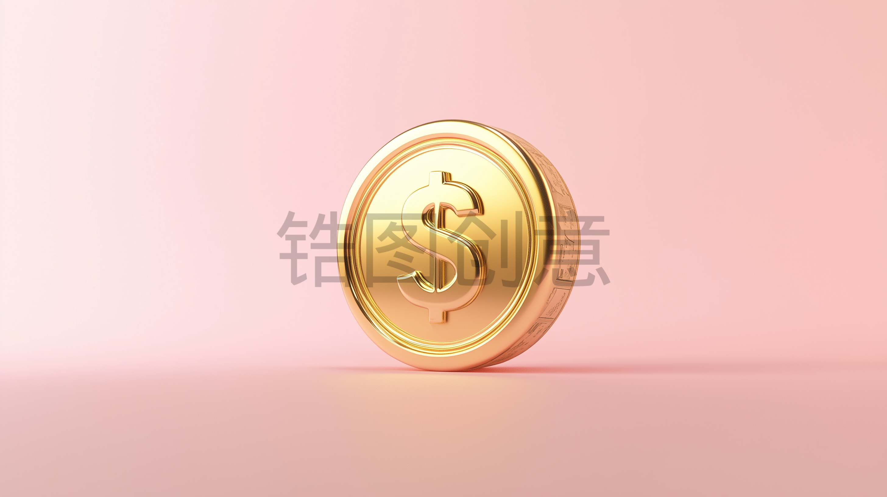 定设网-3d立体金币金钱金属质感元素背景