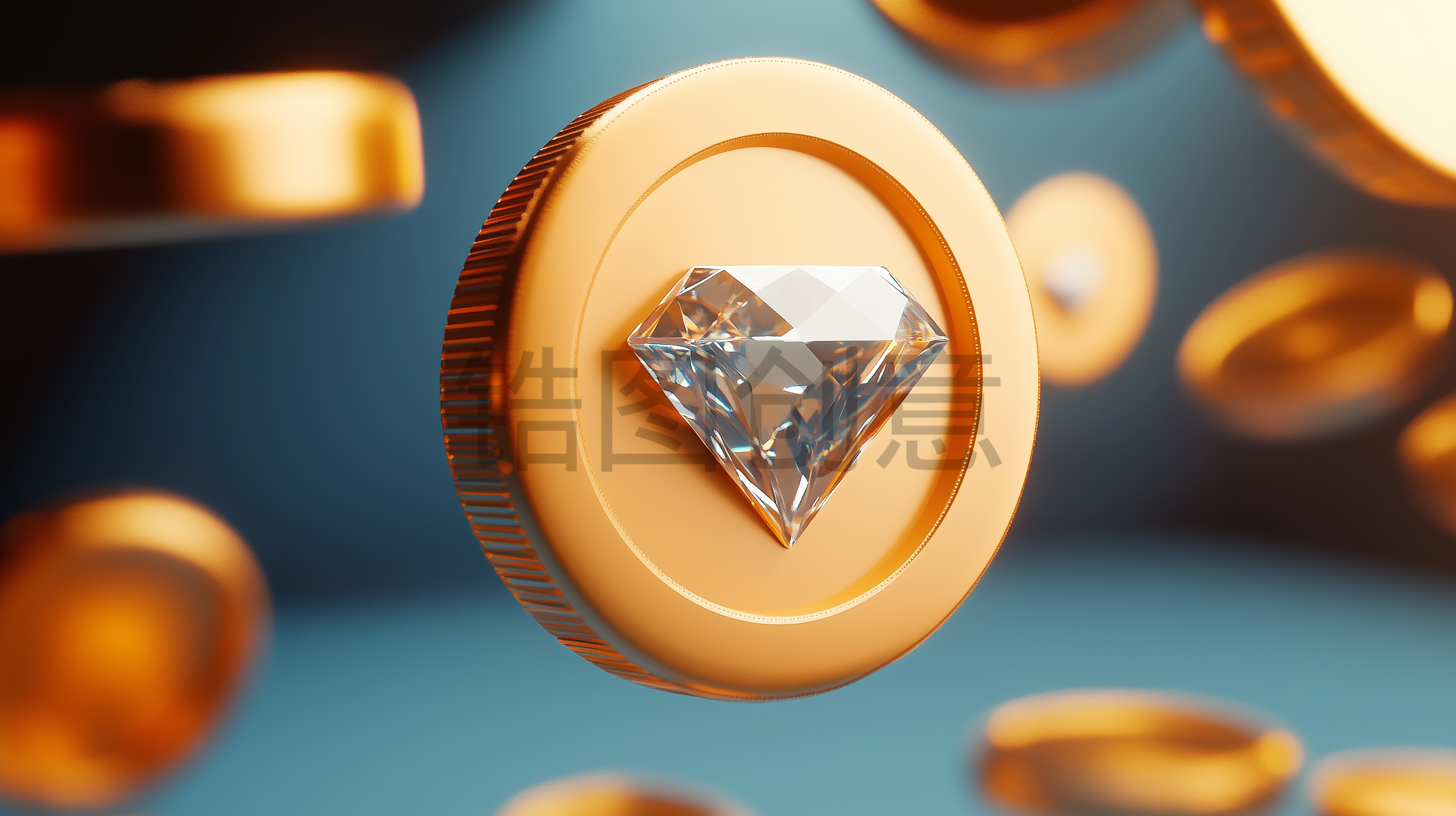 定设网-3d立体金币金钱金属质感元素背景