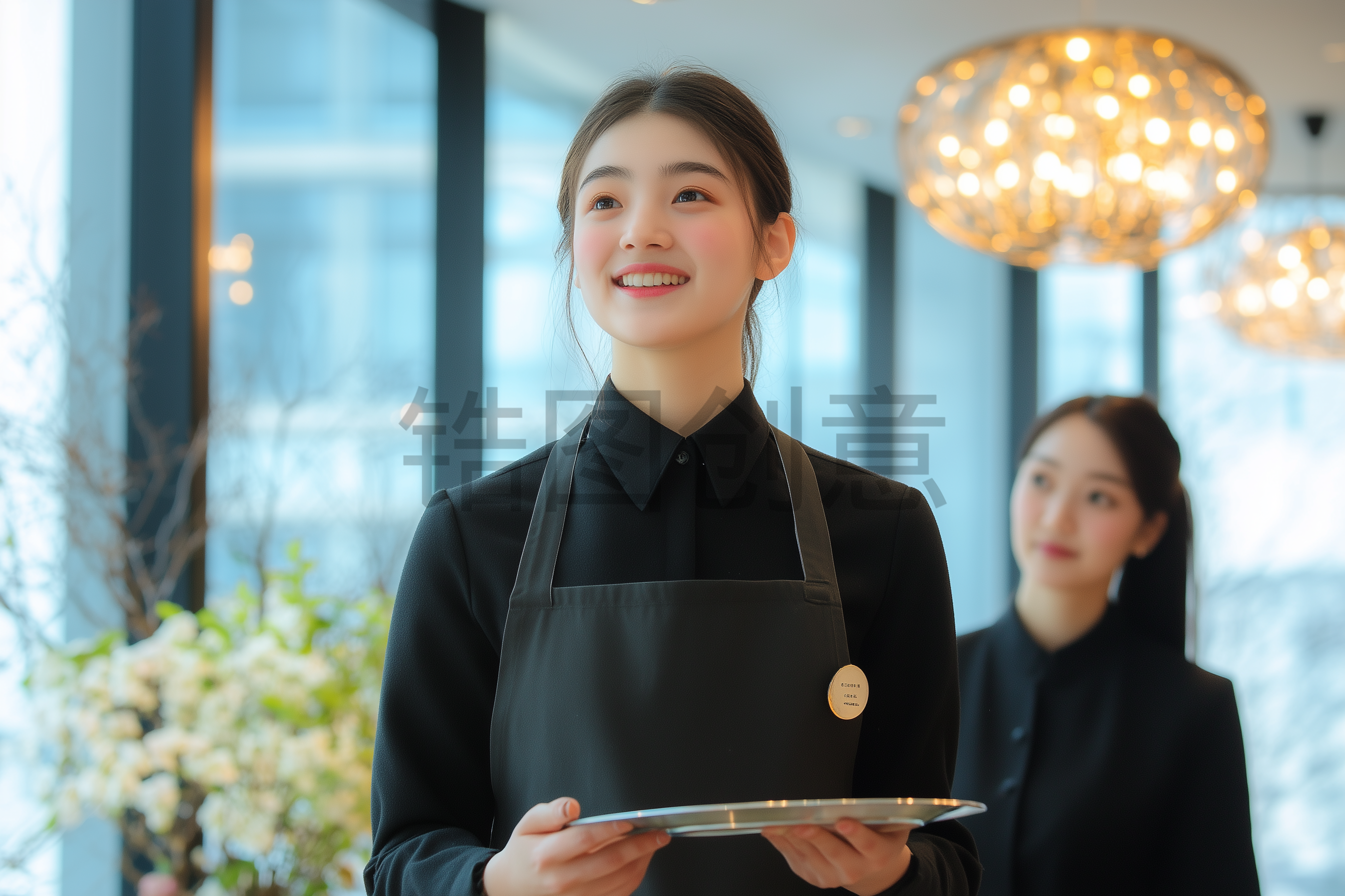 定设网-人物系列写实接待服务餐饮工作人群