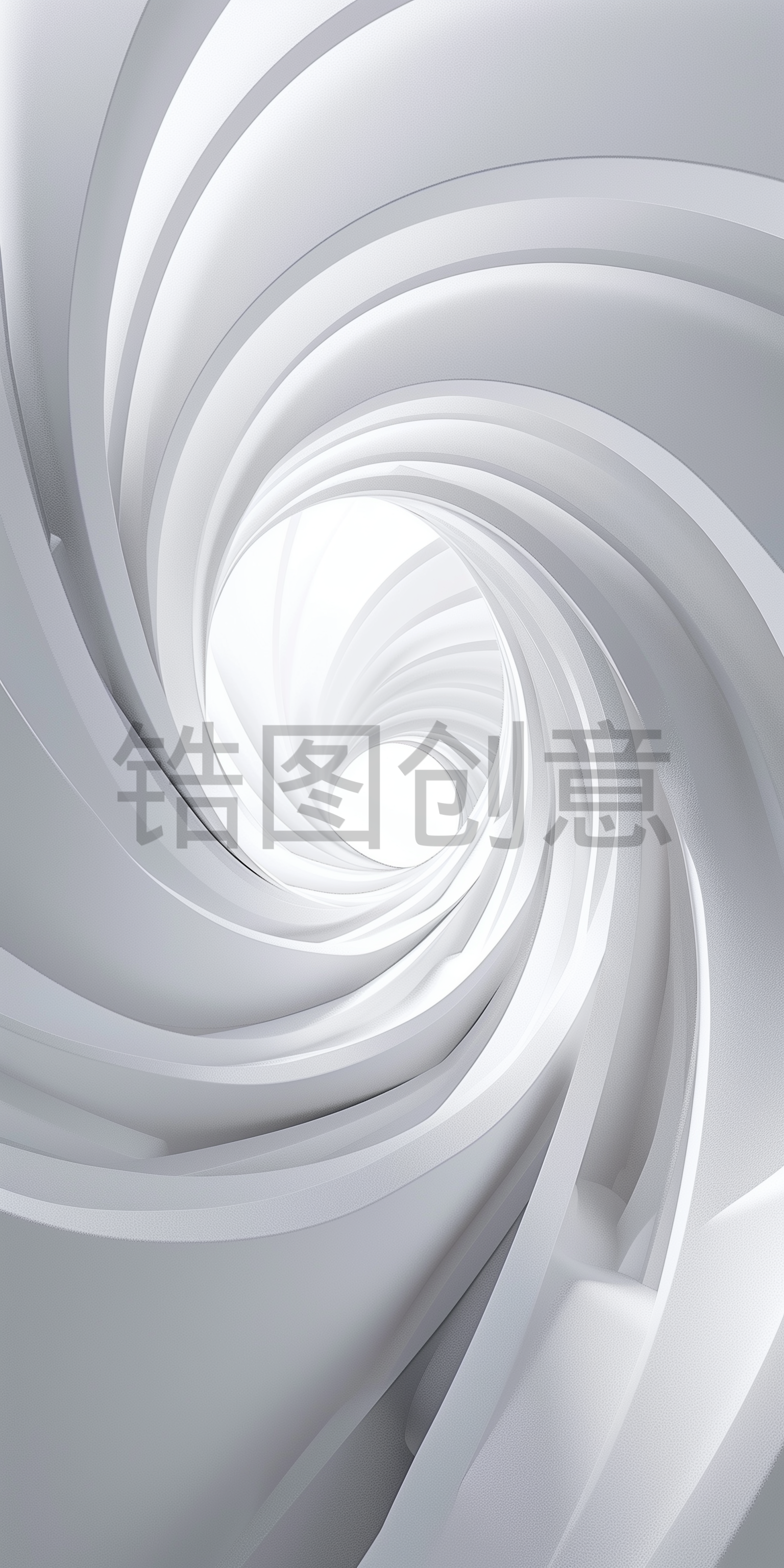 定设网-白色螺旋曲线抽象构图三维背景