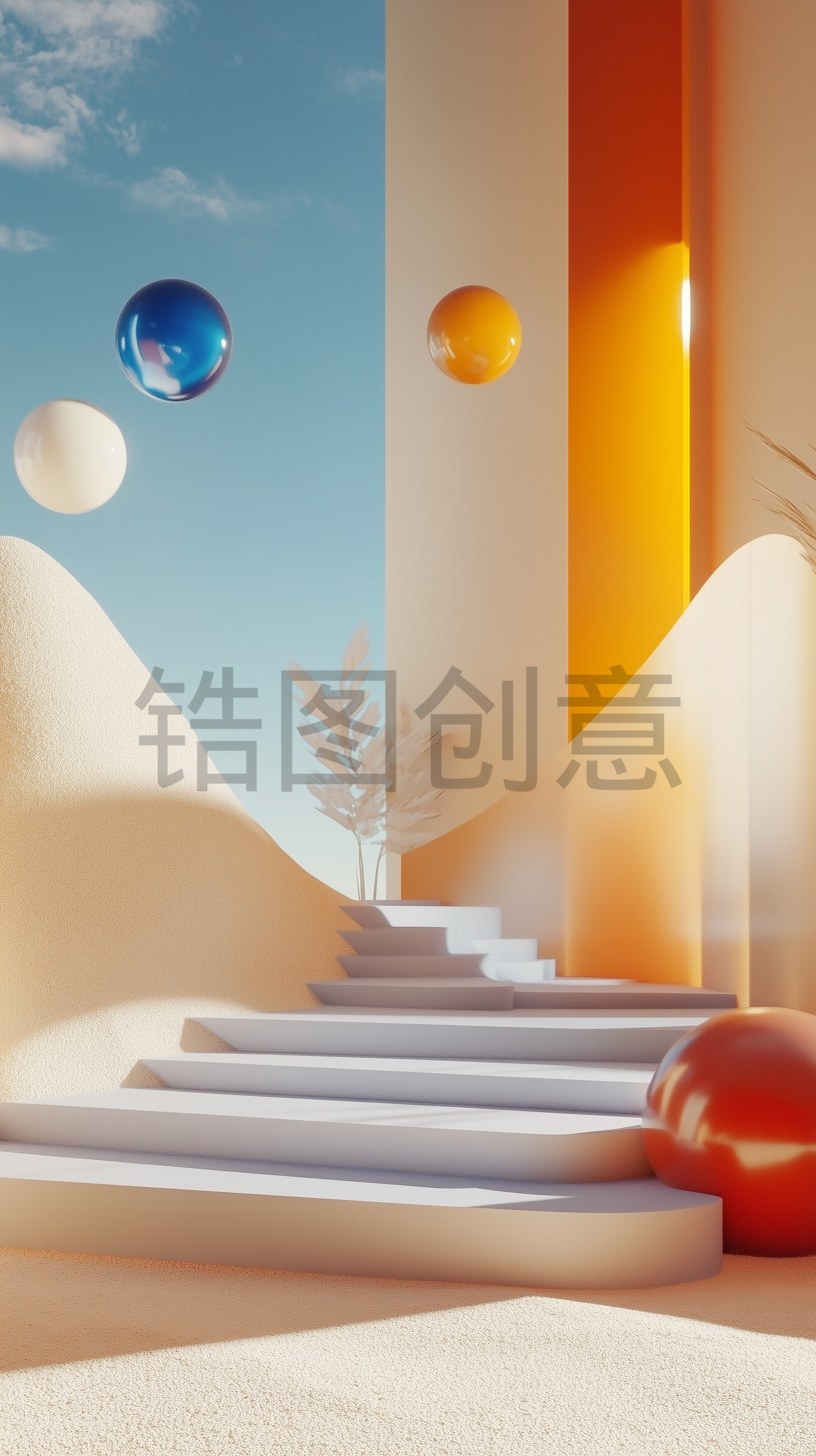 定设网-3D渲染立体场景电商产品海报背景素材