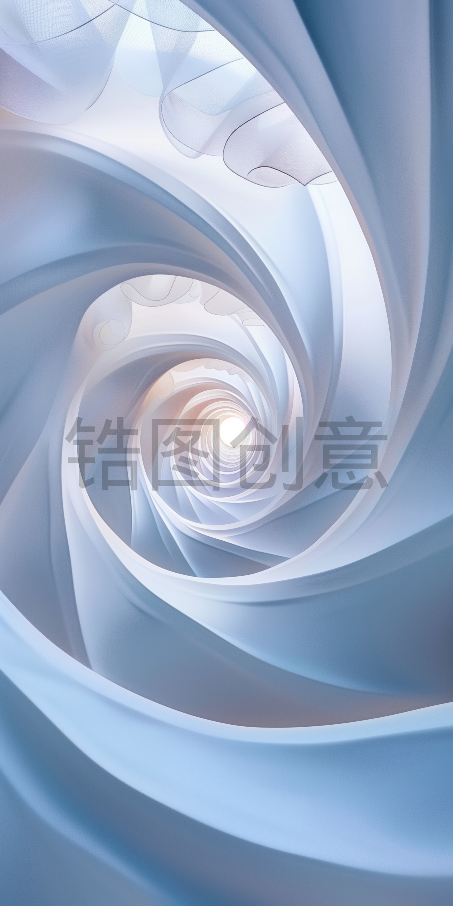 定设网-蓝色螺旋曲线抽象构图三维背景