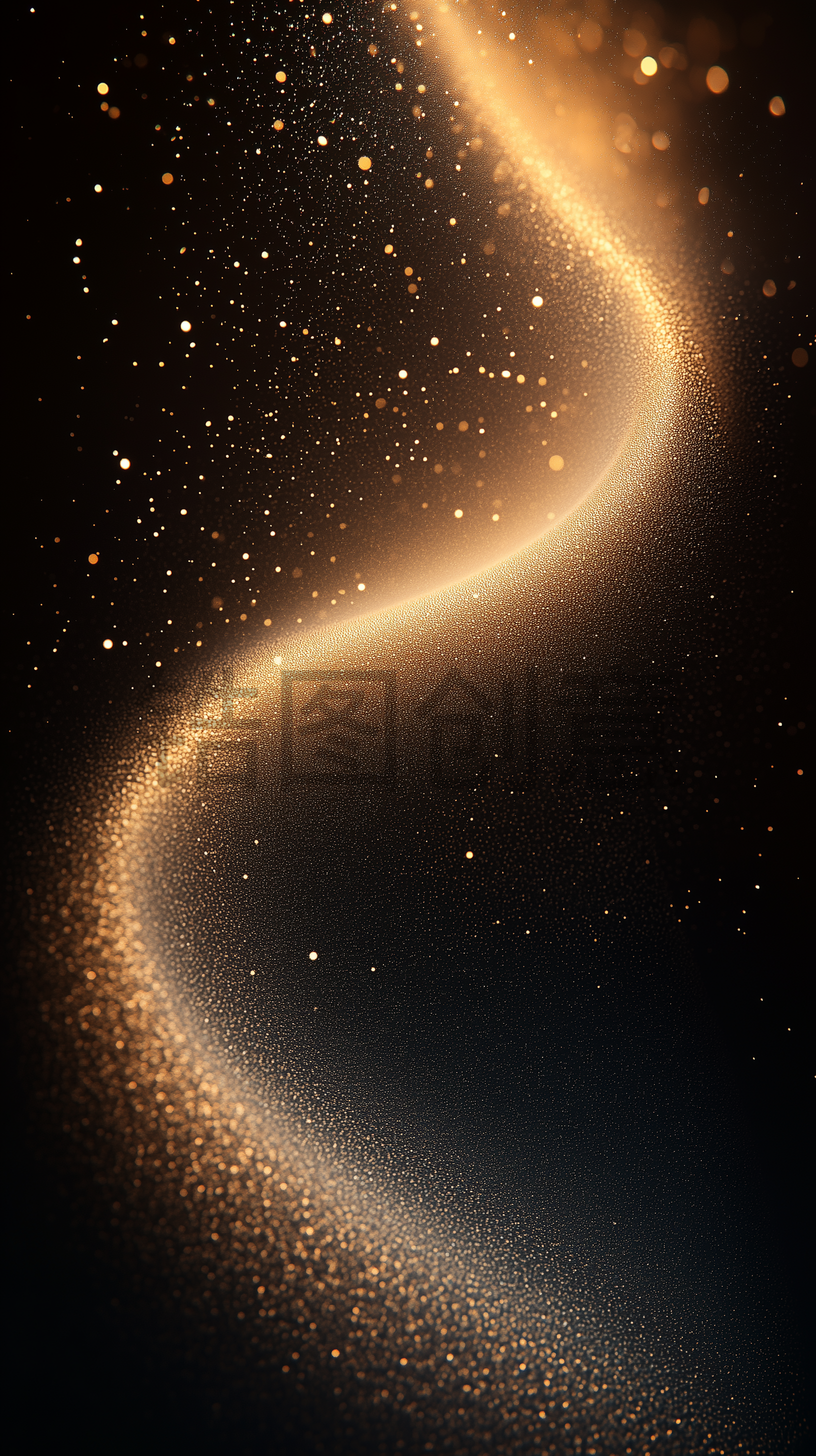 黑色黑金渐变粒子光斑波浪金色曲线抽象背景