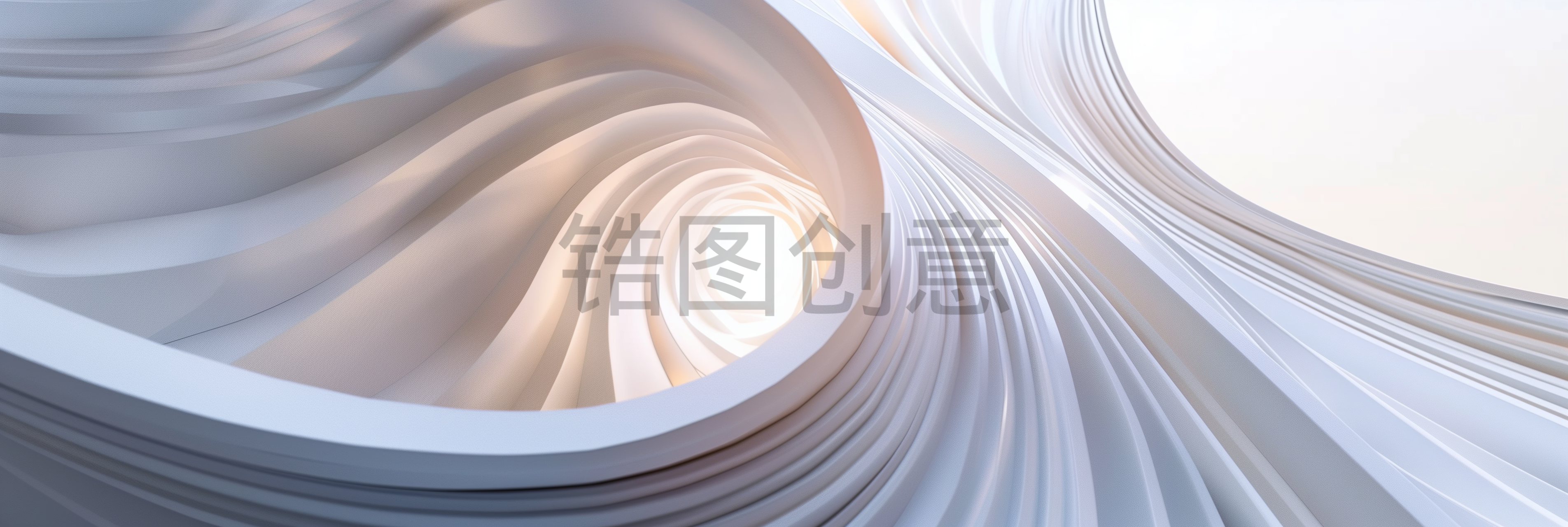 定设网-白色螺旋曲线抽象构图三维背景