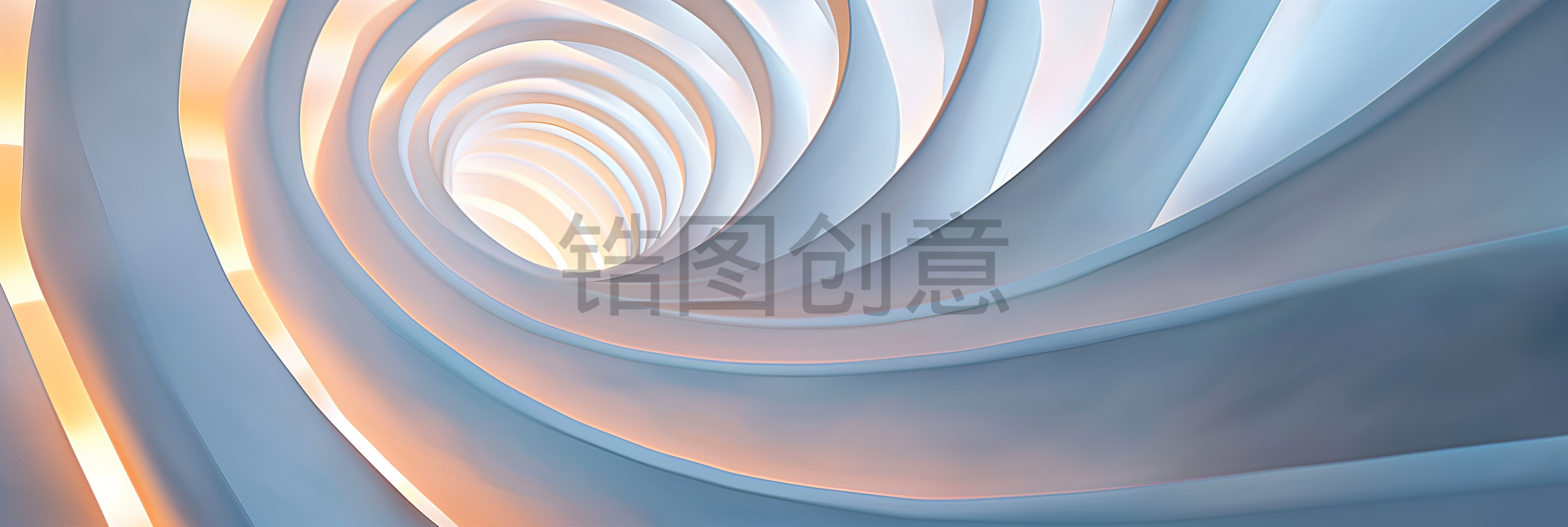 定设网-蓝色螺旋曲线抽象构图三维背景