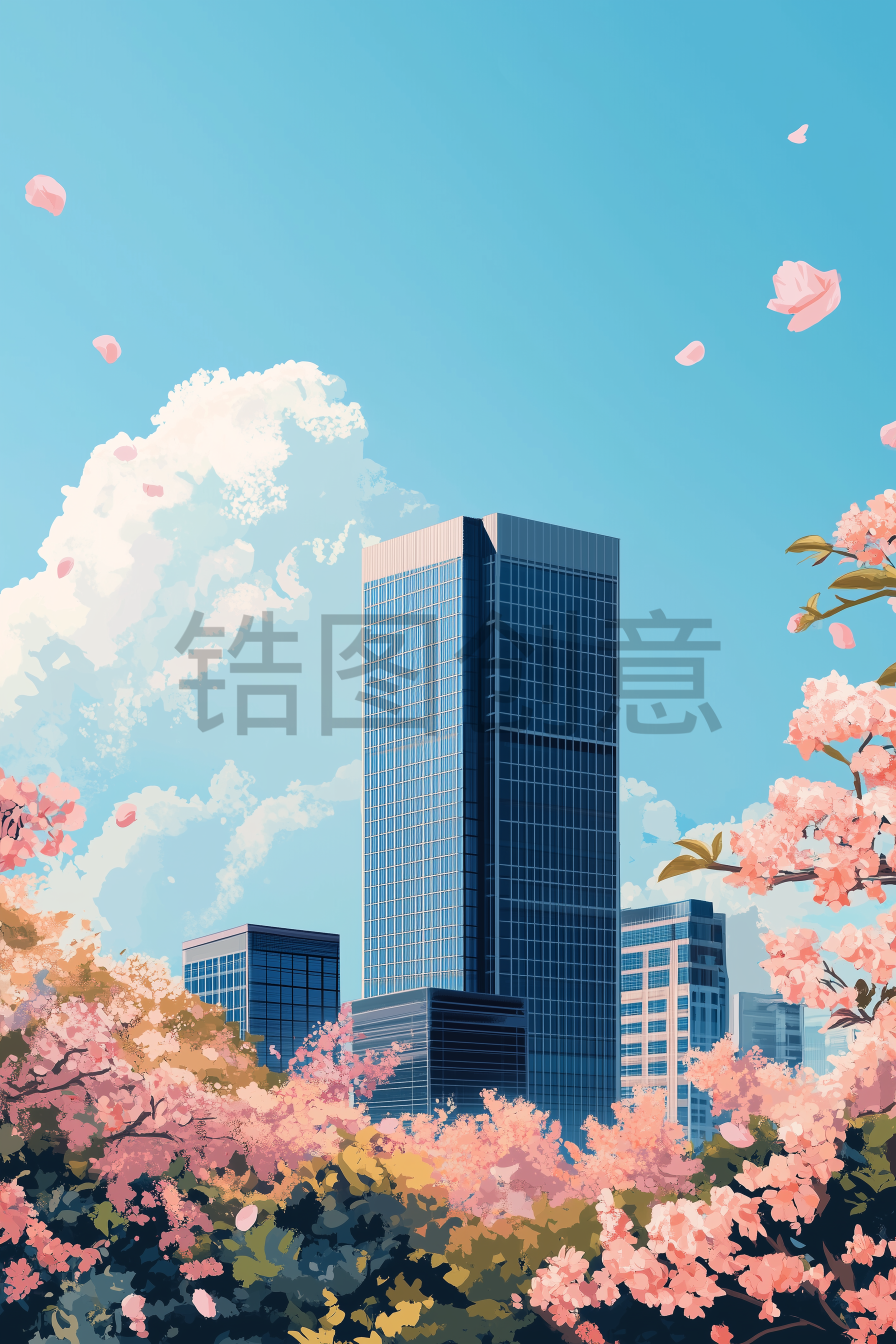 定设网-建筑系列城市建筑插画素材