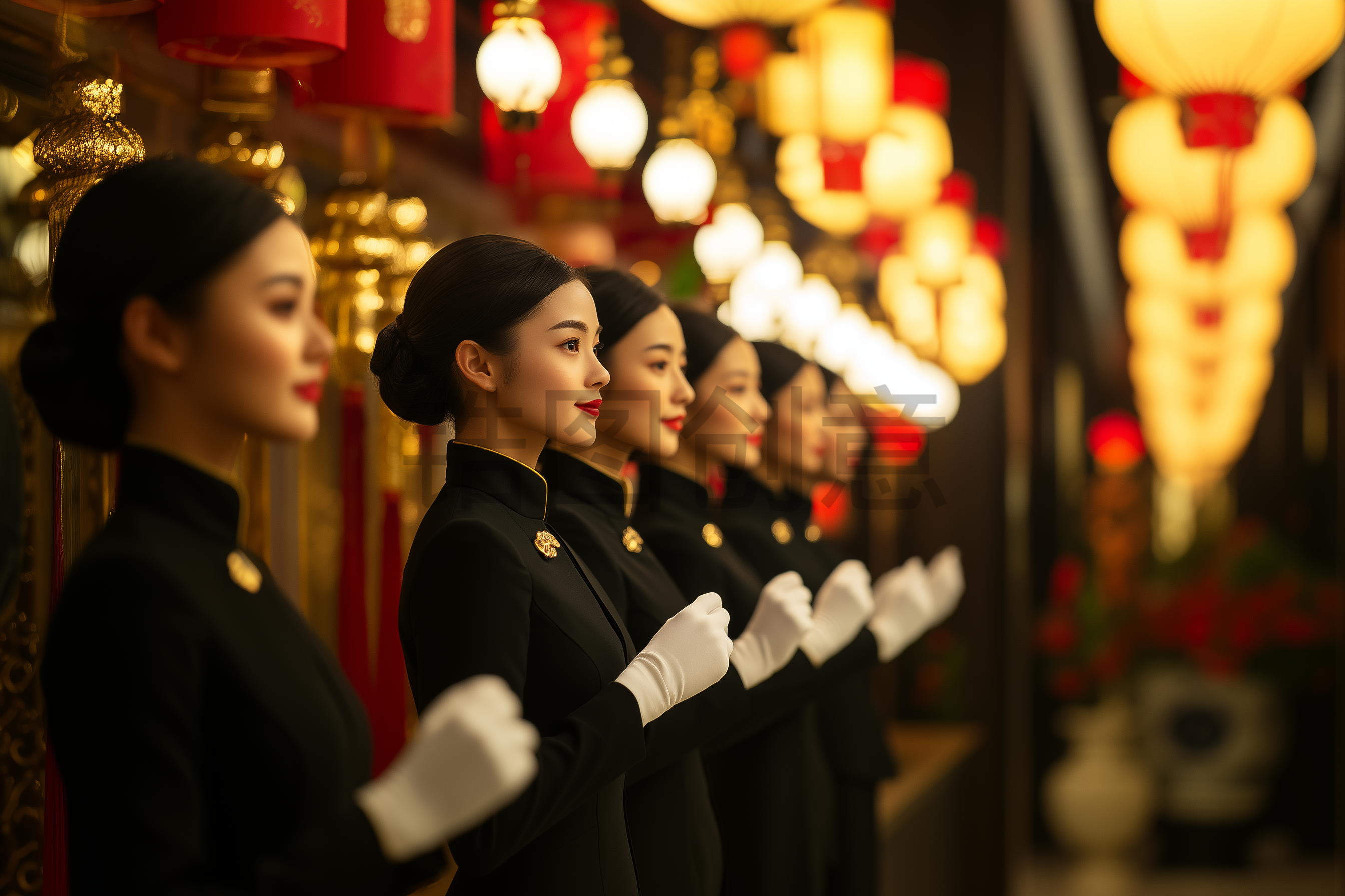 定设网-人物系列写实接待服务物业人群