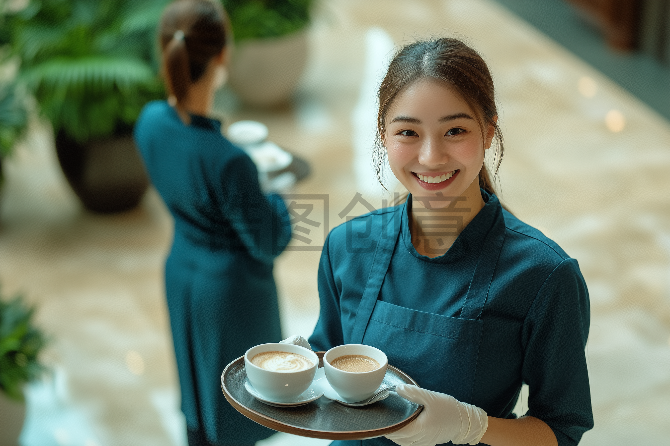 定设网-人物系列写实接待服务餐饮工作人群