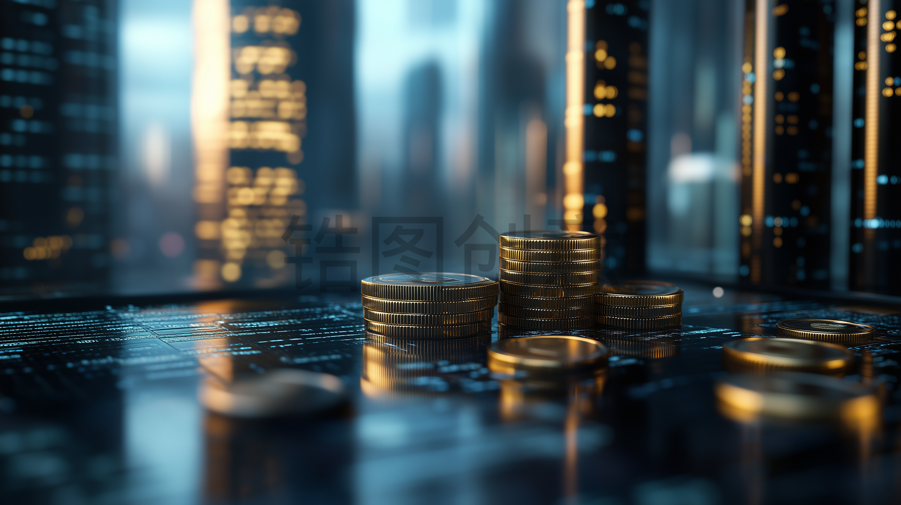 定设网-金融系列合成金融保险商务金币图片背景素材