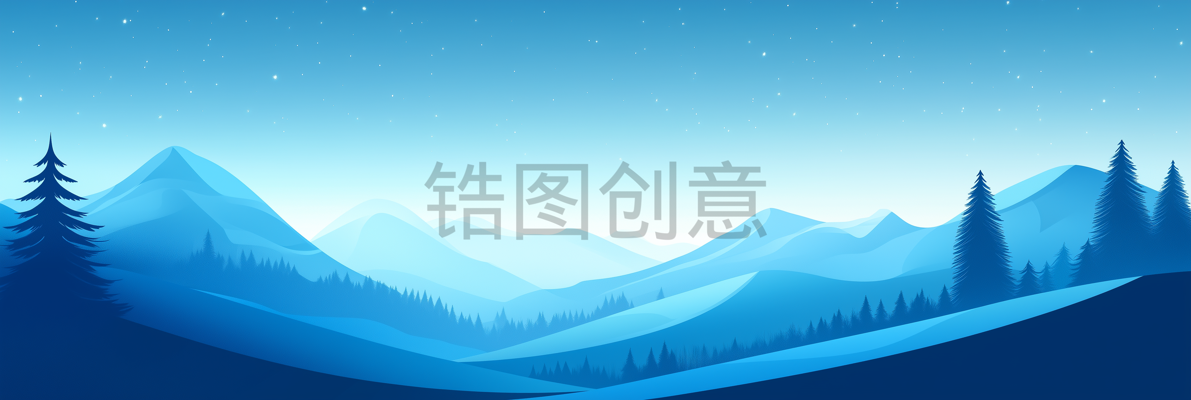 定设网-大自然群山大山风景插画背景